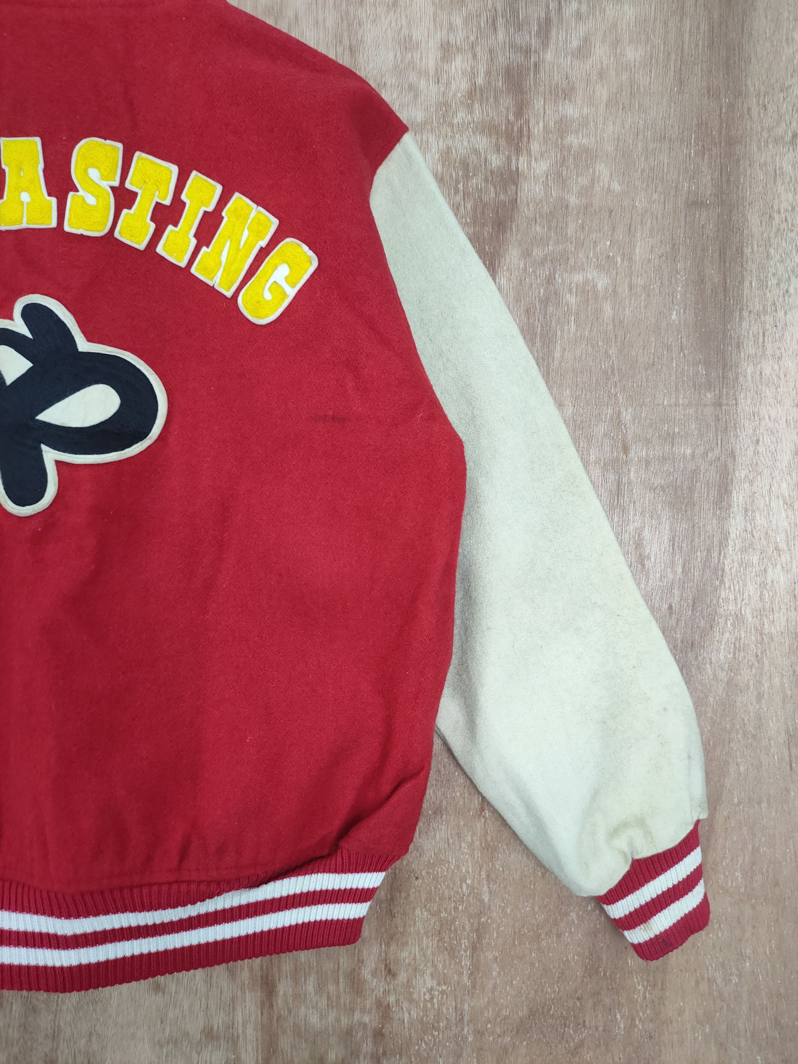 Japanese Brand Die Casting red varsity jacket wool vintage #4213 DLAL Size US L / EU 52-54 / 3 - 9 Thumbnail