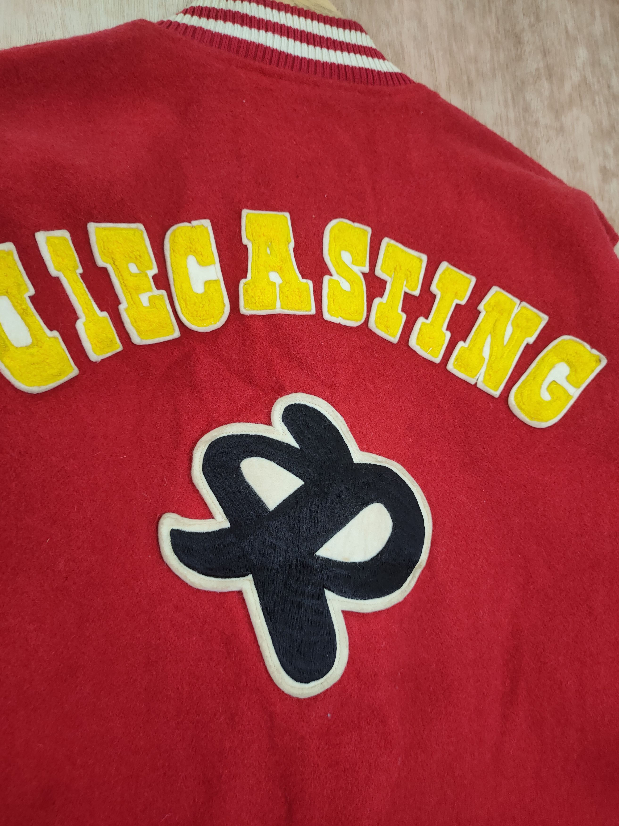 Japanese Brand Die Casting red varsity jacket wool vintage #4213 DLAL Size US L / EU 52-54 / 3 - 10 Thumbnail