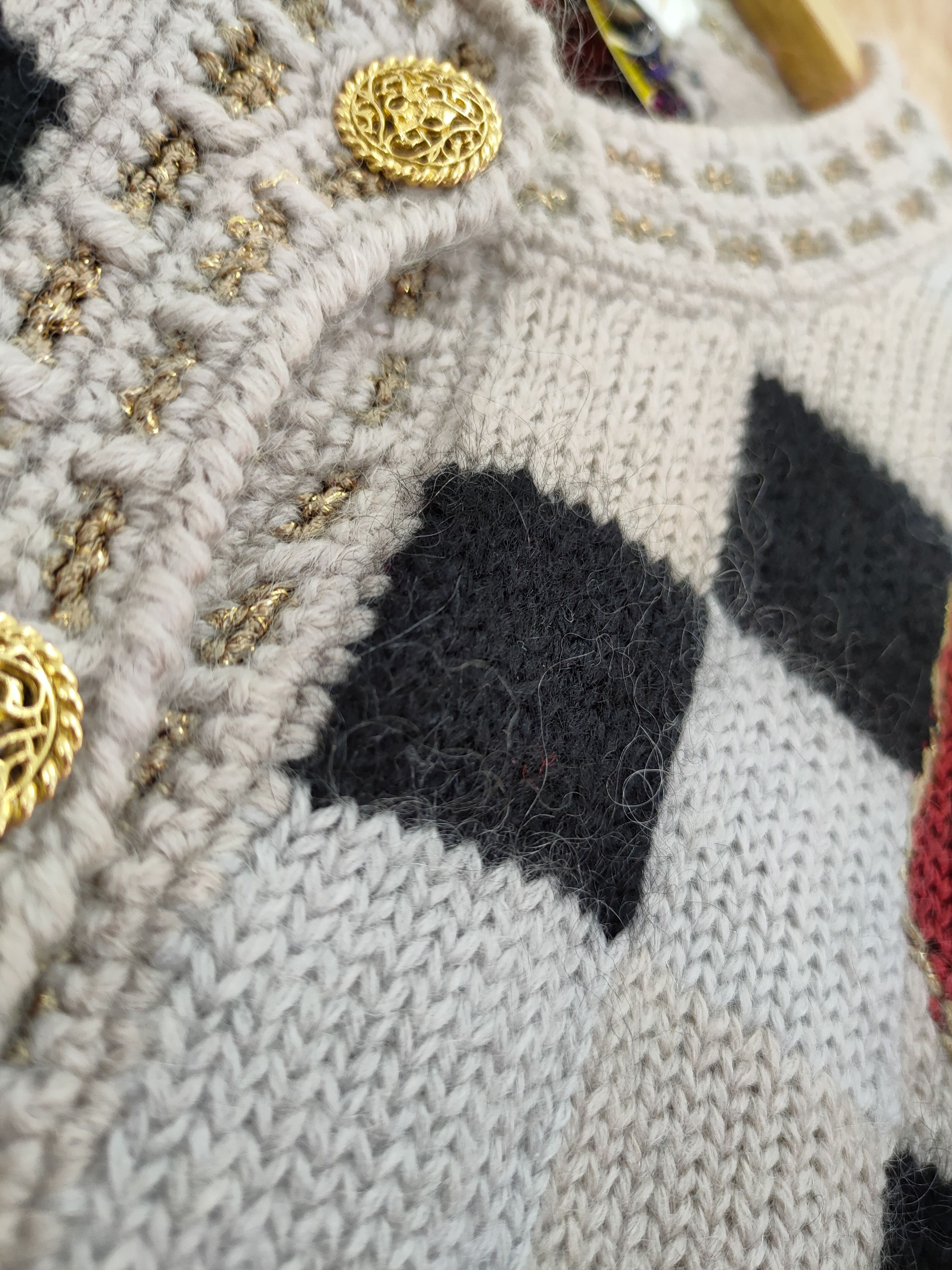 Japanese Brand DL Lorentua mohair knitwear art embroidery flower #46-165 Size S / US 4 / IT 40 - 6 Thumbnail