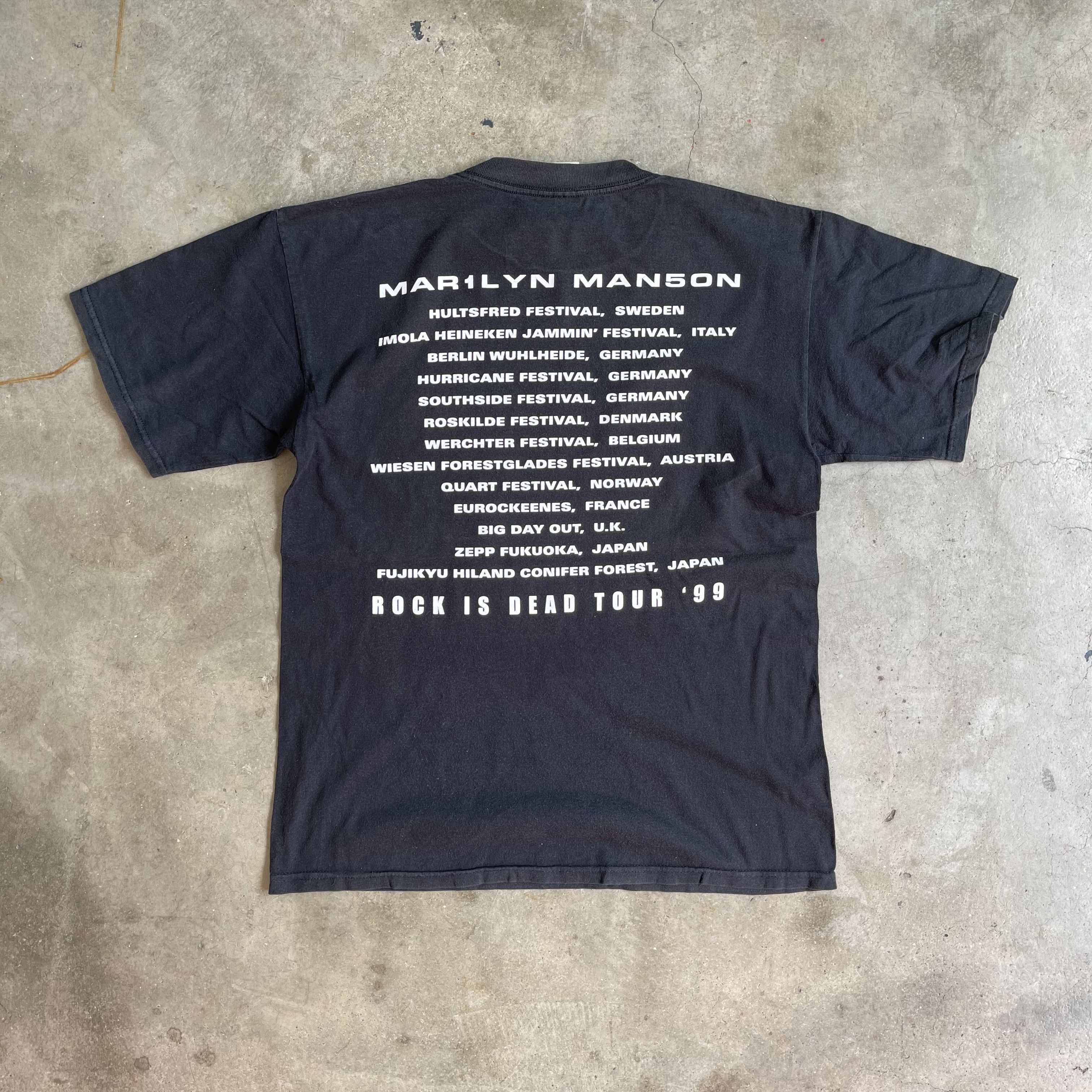 Band Tees Vintage 90s Marilyn Manson Rock Is Dead Tour T-shirt Size US L / EU 52-54 / 3 - 2 Thumbnail