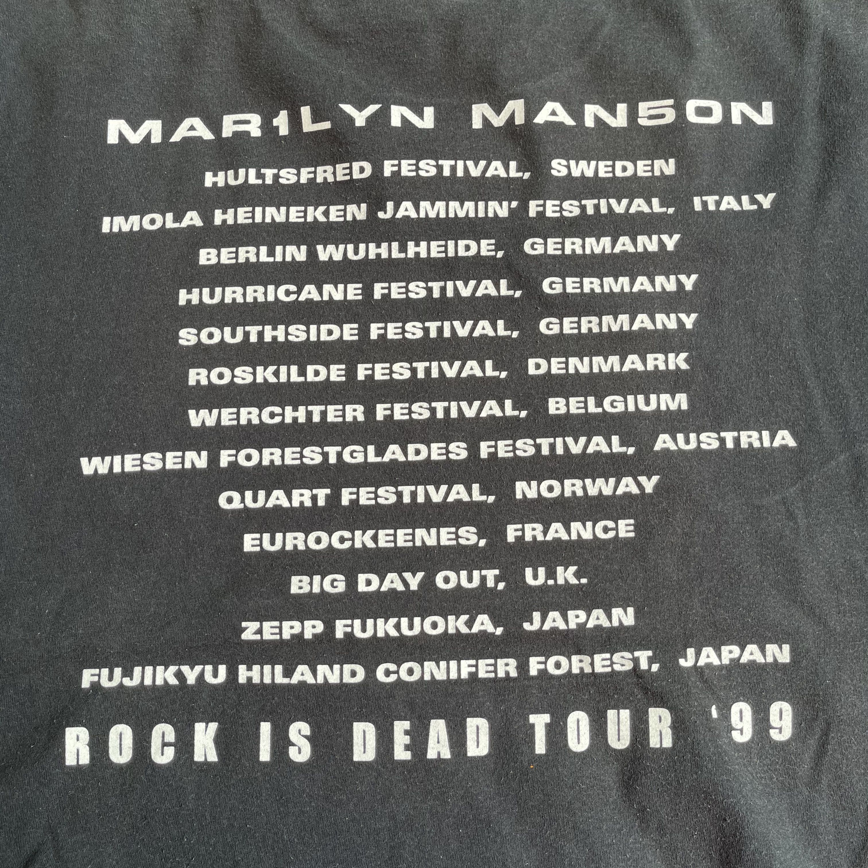 Band Tees Vintage 90s Marilyn Manson Rock Is Dead Tour T-shirt Size US L / EU 52-54 / 3 - 4 Thumbnail