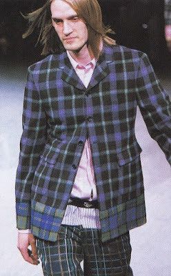 image of Comme Des Garcons x Comme Des Garcons Homme Plus Vintage Fall 2000 Runway Blazer in Blue (Size Smal
