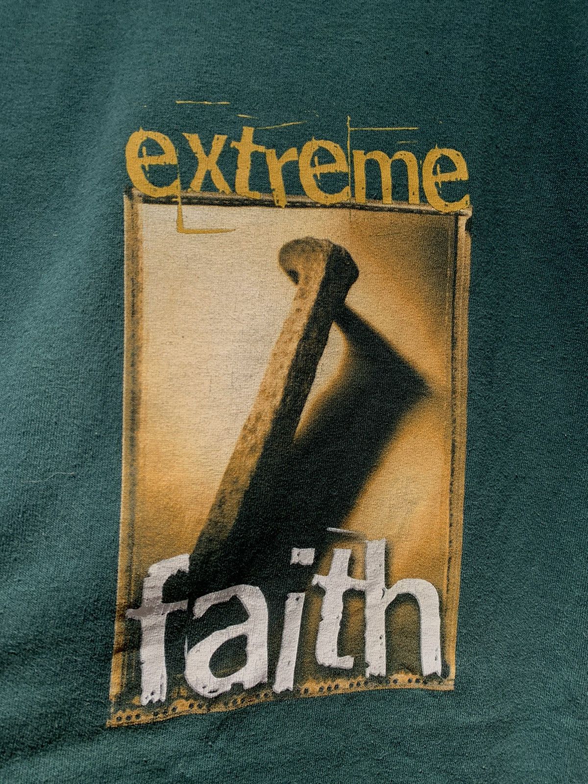 Anvil × Vintage *RARE* Vintage Extreme Faith Jesus Christ Christian T-Shirt Size US XL / EU 56 / 4 - 2 Thumbnail