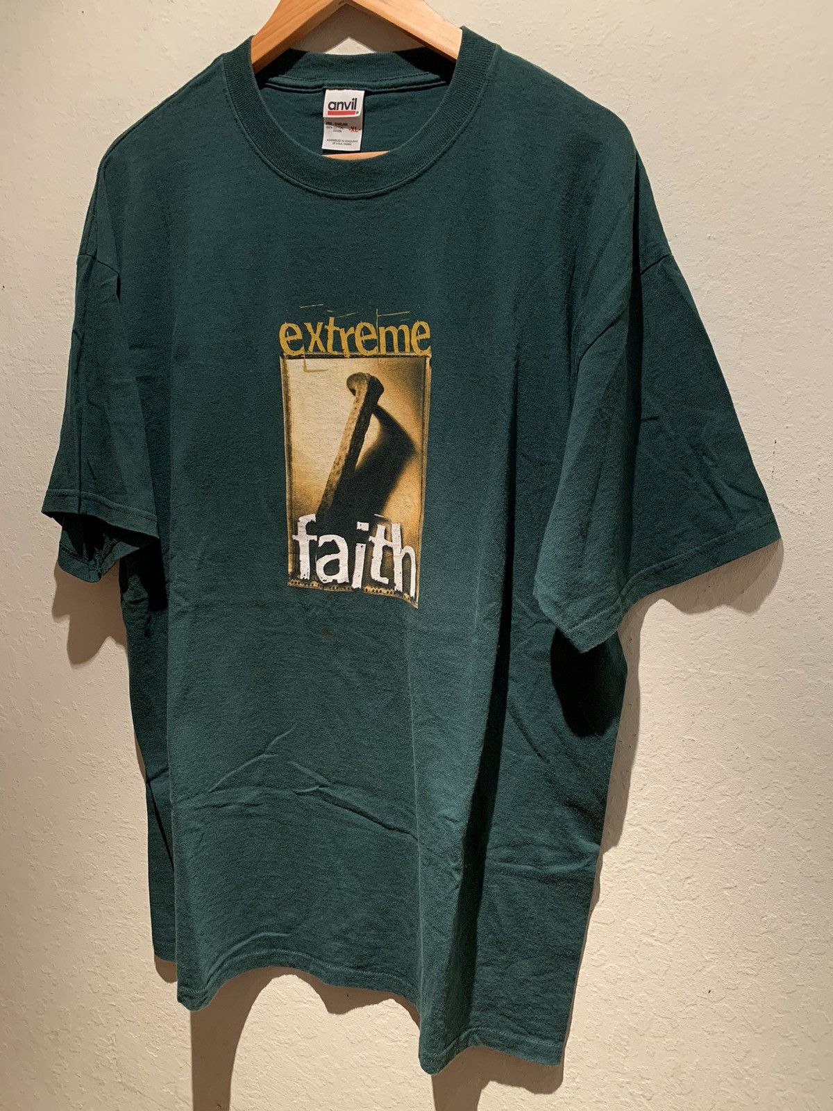 Anvil × Vintage *RARE* Vintage Extreme Faith Jesus Christ Christian T-Shirt Size US XL / EU 56 / 4 - 1 Thumbnail