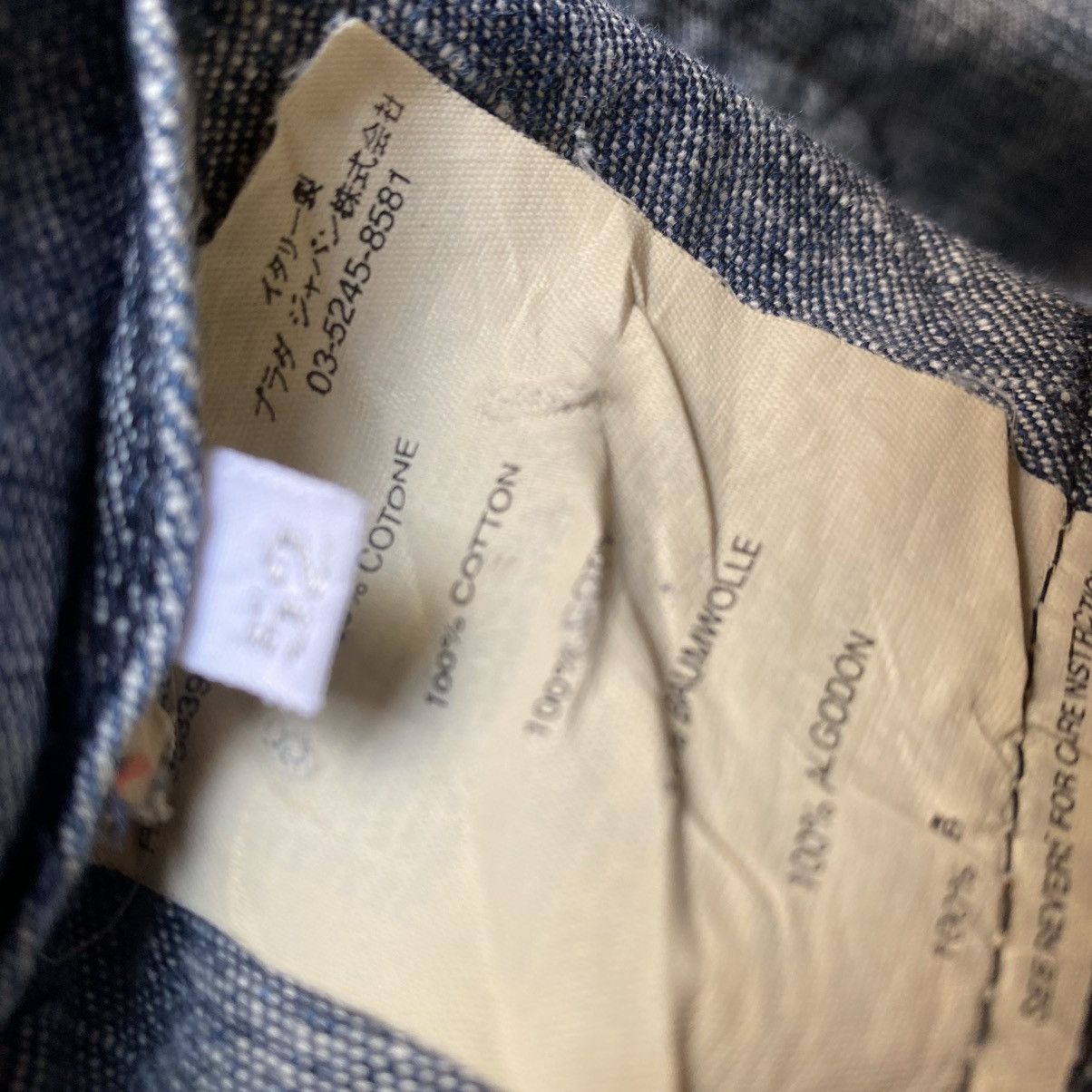 Miu Miu SS 2000 Denim Fiammato Blazer Size US L / EU 52-54 / 3 - 7 Thumbnail