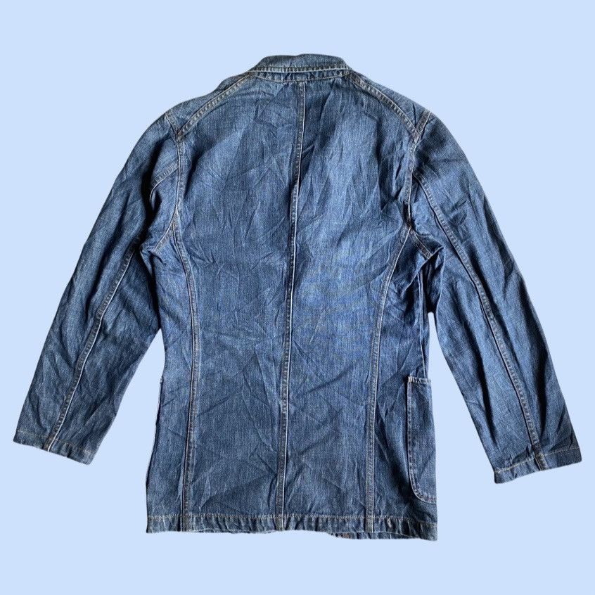 Miu Miu SS 2000 Denim Fiammato Blazer Size US L / EU 52-54 / 3 - 4 Thumbnail