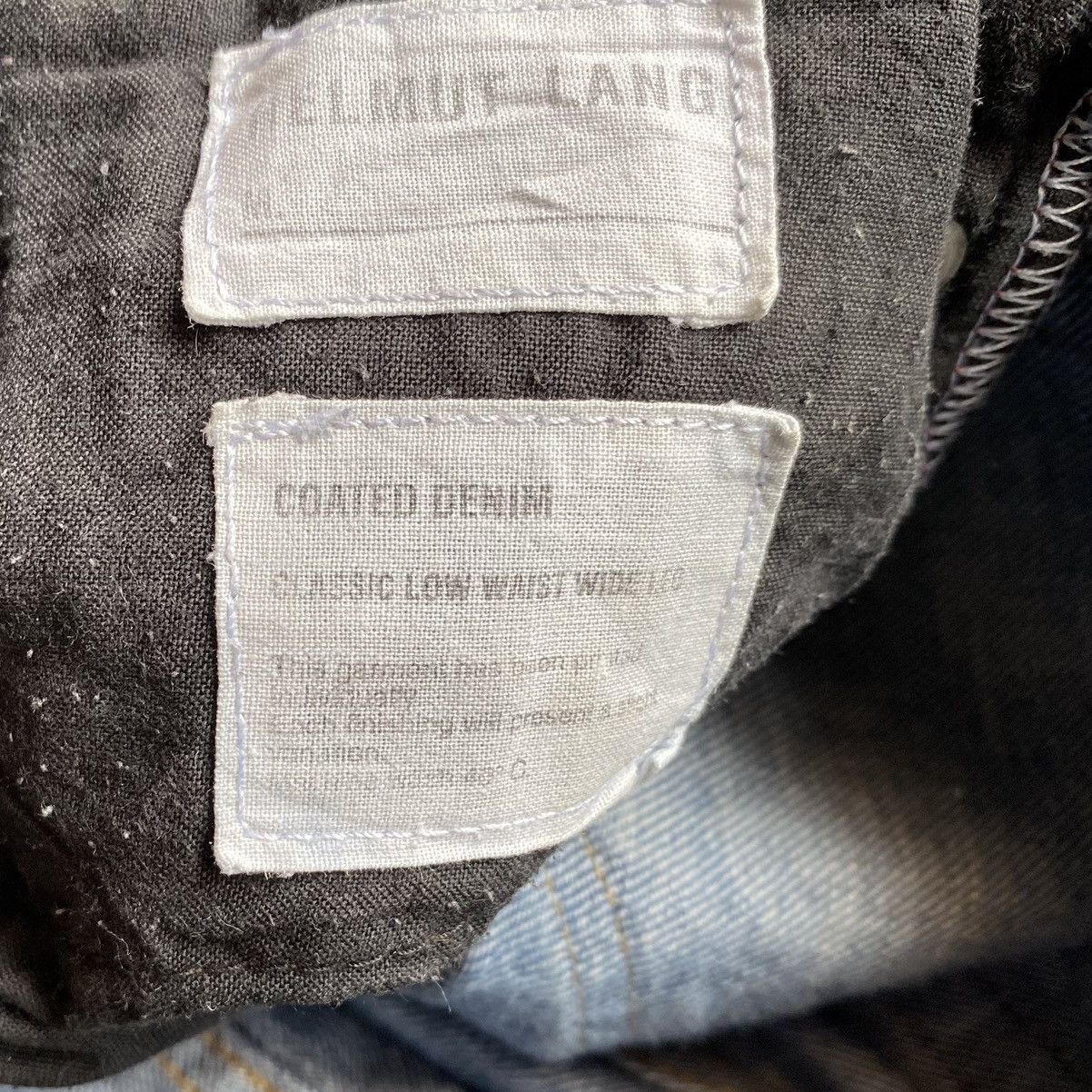 Helmut Lang Archive Black Coated On BlueDenim Classic low waist wide leg Size US 30 / EU 46 - 8 Thumbnail