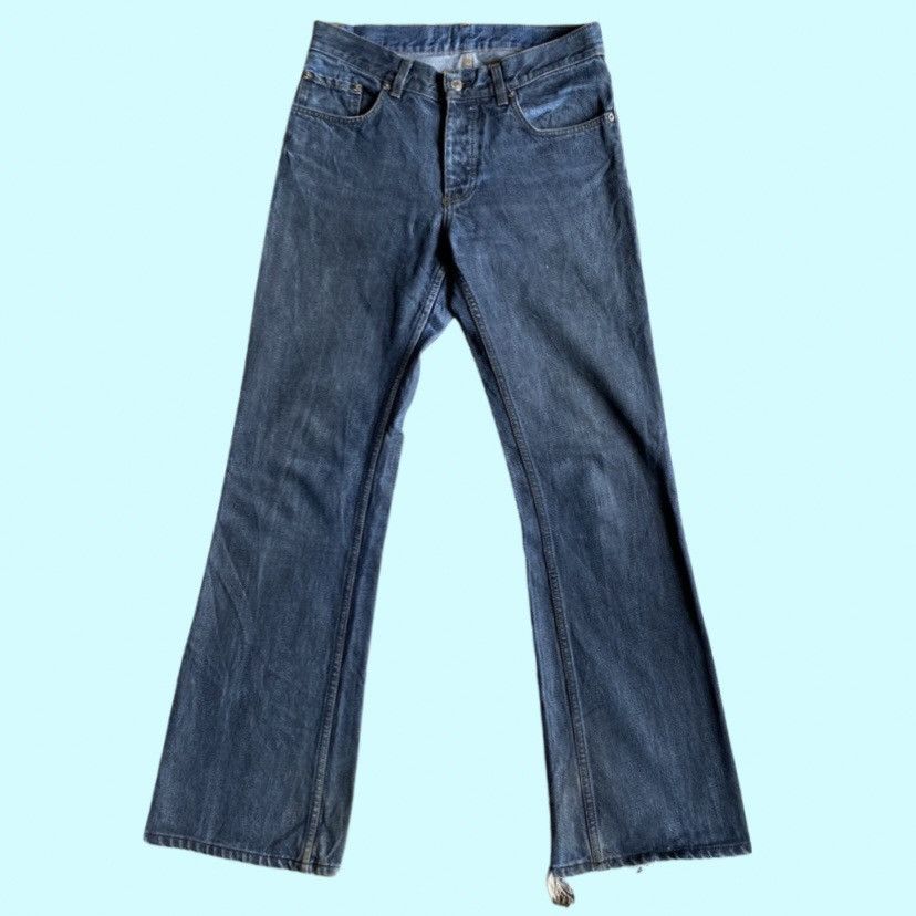 Helmut Lang Archive Black Coated On BlueDenim Classic low waist wide leg Size US 30 / EU 46 - 2 Thumbnail