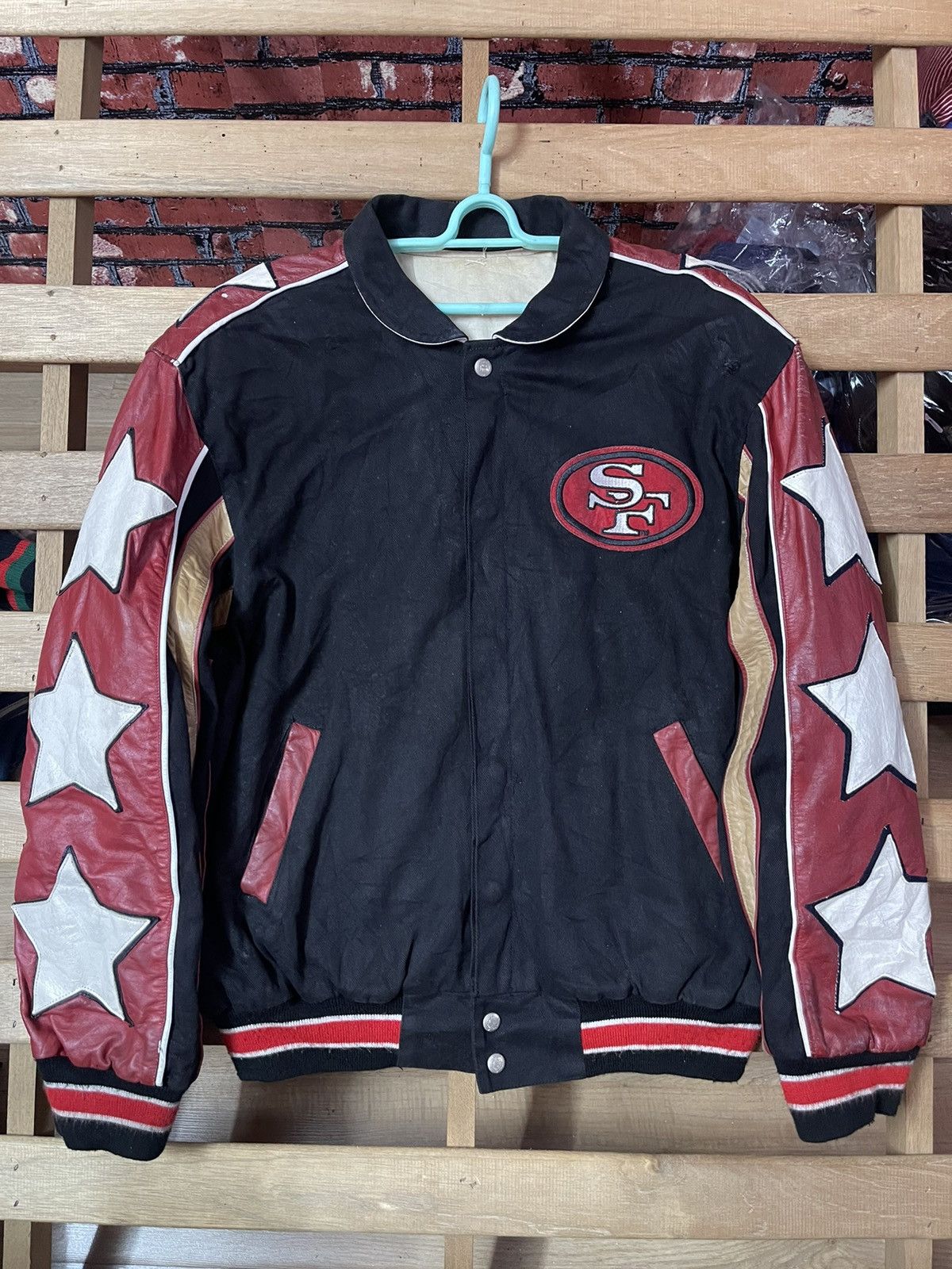 Jeff Hamilton 49ers NFL Leather Jacket - Reversible