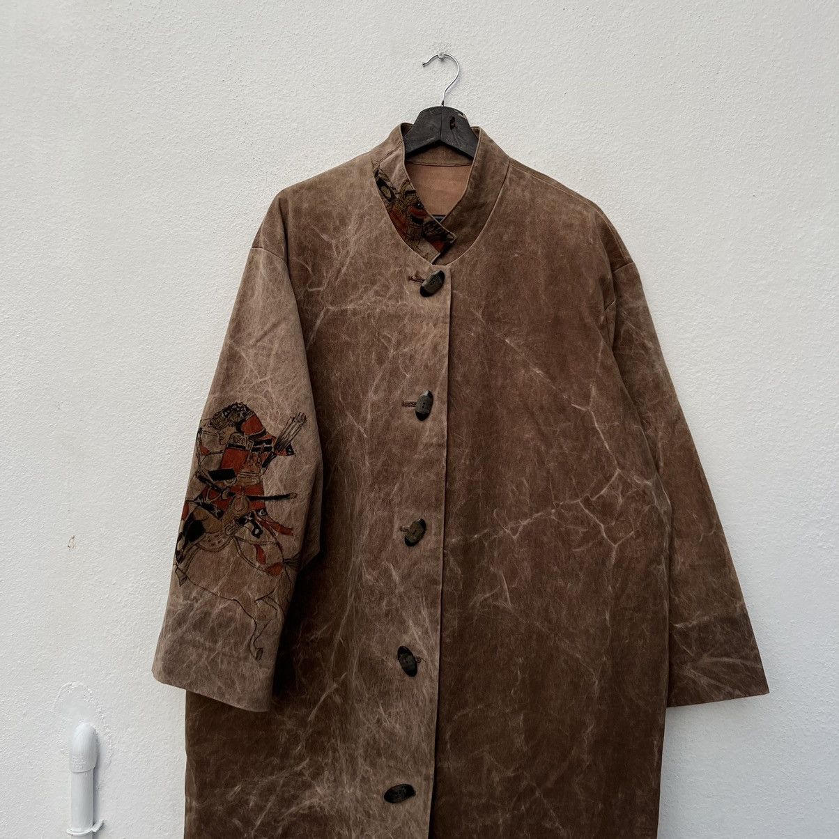 Japanese Brand VINTAGE LONG JACKET JAPANESE HERO BIG LOGO KHAKIS Size US L / EU 52-54 / 3 - 4 Thumbnail