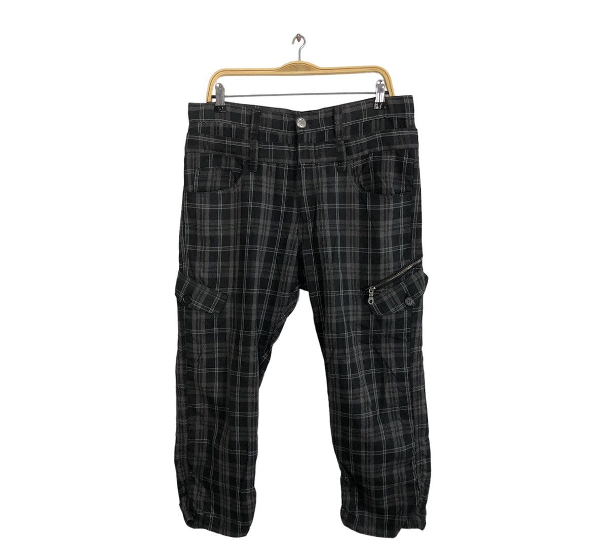 Japanese Brand × Vintage Plaid Checked Double Waist Cargo Multi Pocket Tactical Pant Size US 34 / EU 50 - 1 Thumbnail
