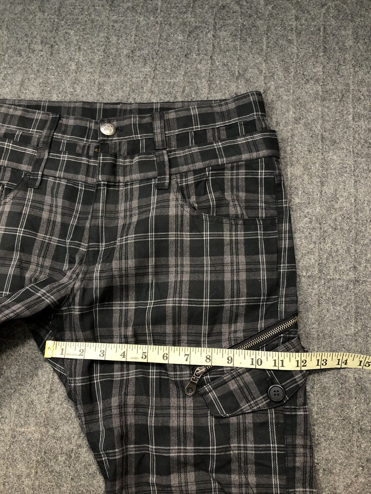 Japanese Brand × Vintage Plaid Checked Double Waist Cargo Multi Pocket Tactical Pant Size US 34 / EU 50 - 11 Thumbnail