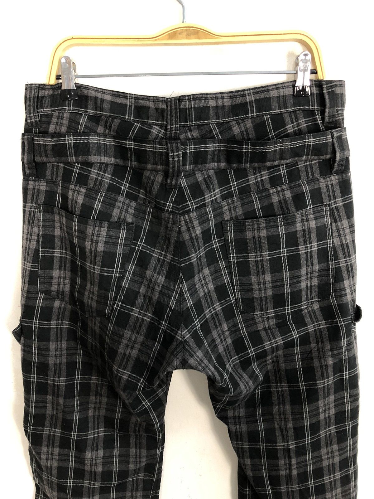 Japanese Brand × Vintage Plaid Checked Double Waist Cargo Multi Pocket Tactical Pant Size US 34 / EU 50 - 4 Thumbnail