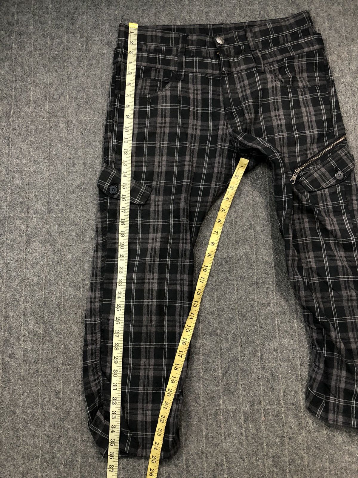 Japanese Brand × Vintage Plaid Checked Double Waist Cargo Multi Pocket Tactical Pant Size US 34 / EU 50 - 10 Thumbnail