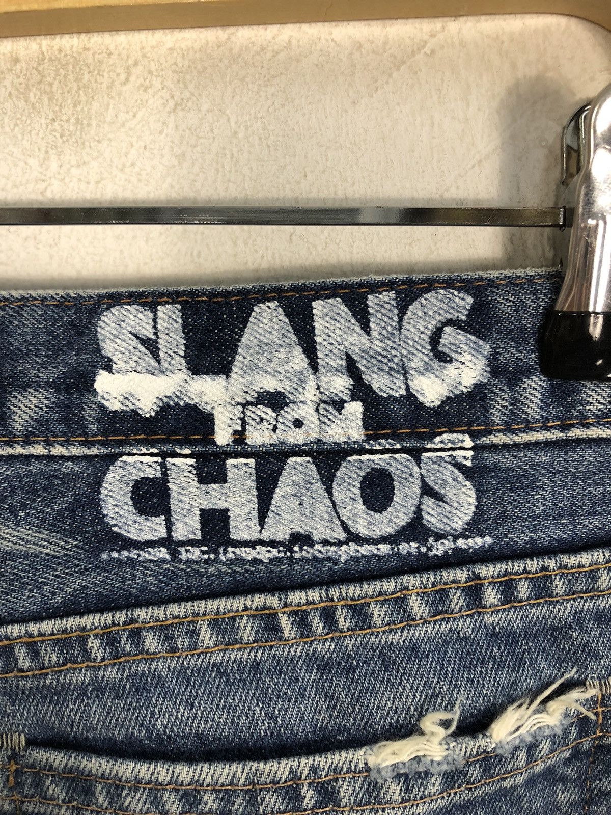 Japanese Brand × Vintage 90s RNA Slang From Chaos Distressed Indigo DenimStraight Cut Size US 31 - 13 Thumbnail