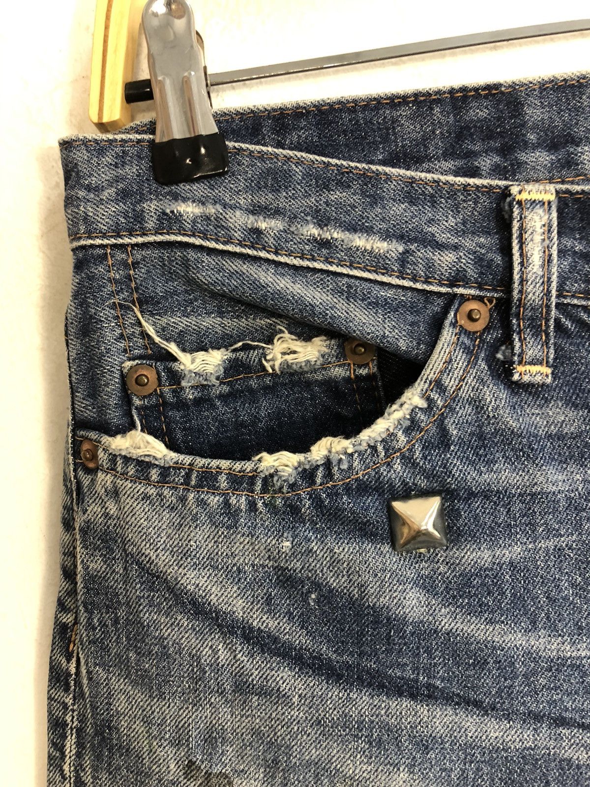 Japanese Brand × Vintage 90s RNA Slang From Chaos Distressed Indigo DenimStraight Cut Size US 31 - 9 Thumbnail