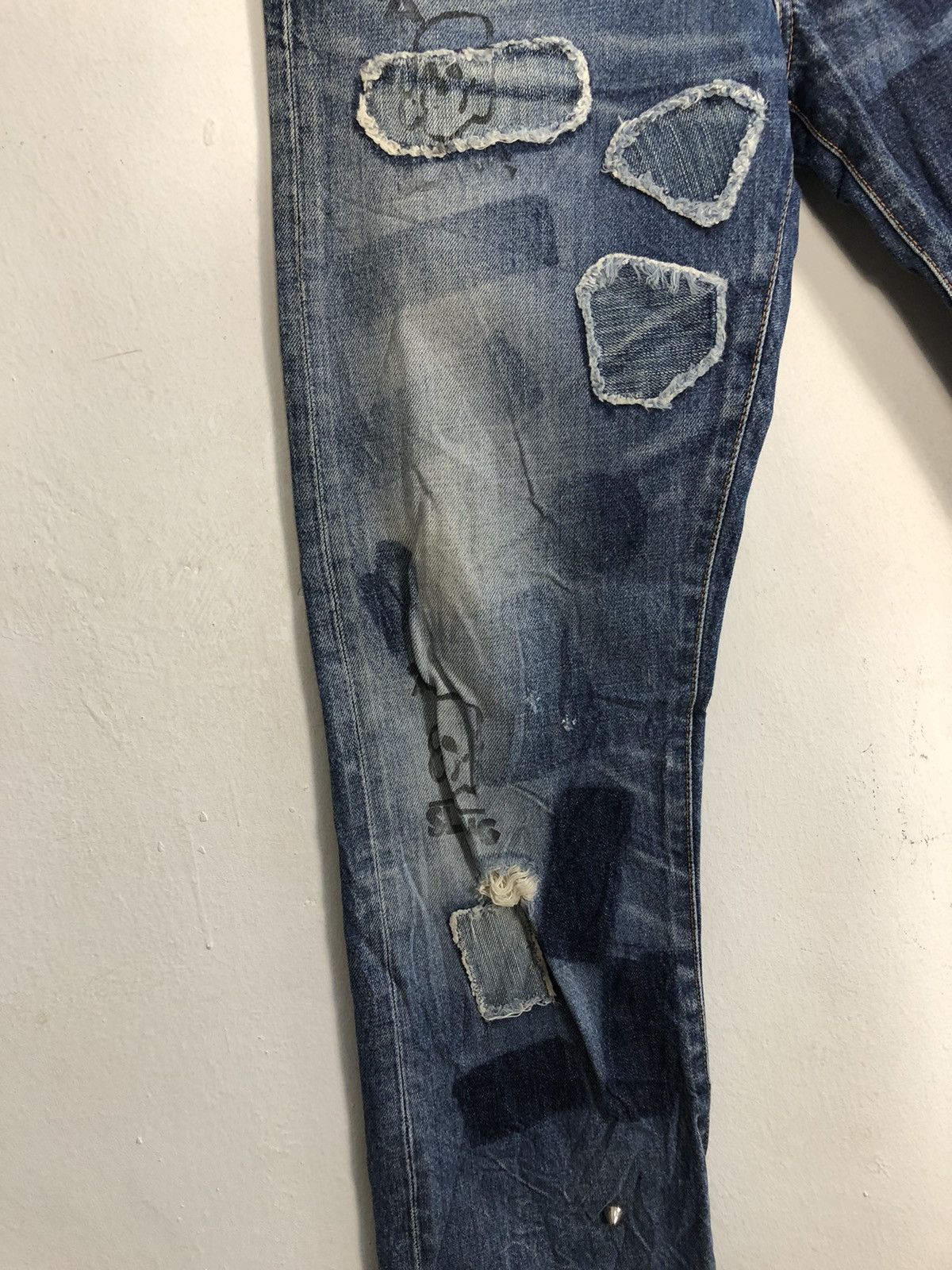 Japanese Brand × Vintage 90s RNA Slang From Chaos Distressed Indigo DenimStraight Cut Size US 31 - 6 Thumbnail