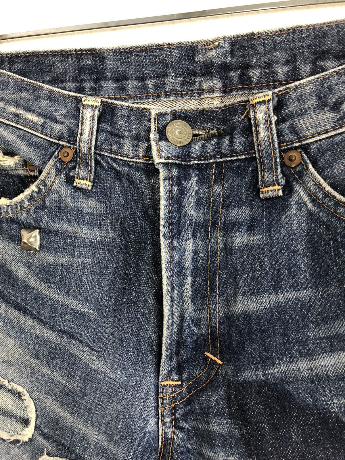 Japanese Brand × Vintage 90s RNA Slang From Chaos Distressed Indigo DenimStraight Cut Size US 31 - 7 Thumbnail