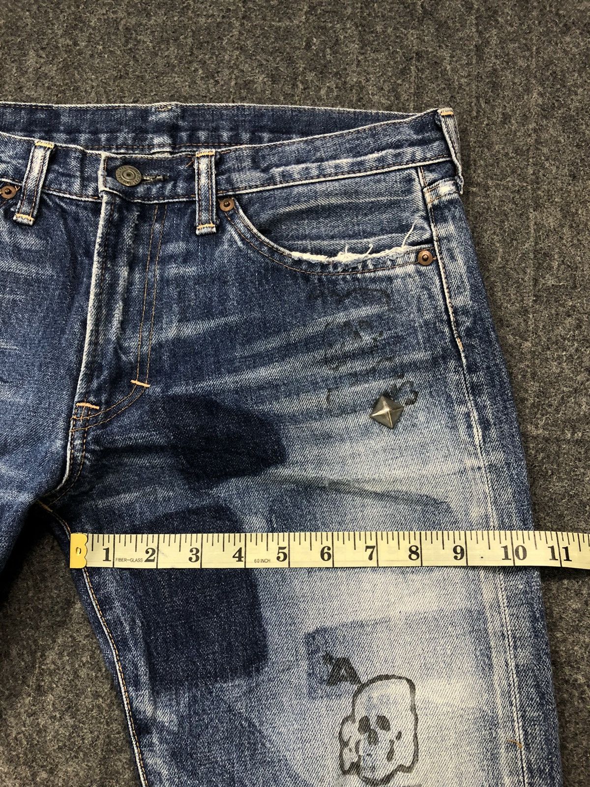Japanese Brand × Vintage 90s RNA Slang From Chaos Distressed Indigo DenimStraight Cut Size US 31 - 18 Thumbnail