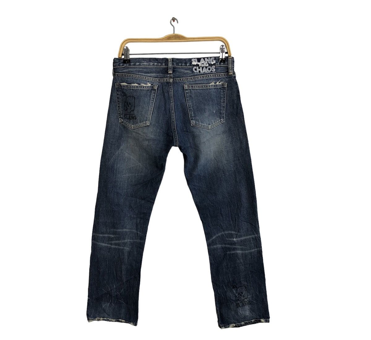 Japanese Brand × Vintage 90s RNA Slang From Chaos Distressed Indigo DenimStraight Cut Size US 31 - 2 Thumbnail