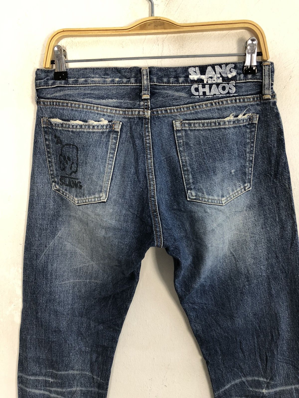 Japanese Brand × Vintage 90s RNA Slang From Chaos Distressed Indigo DenimStraight Cut Size US 31 - 4 Thumbnail