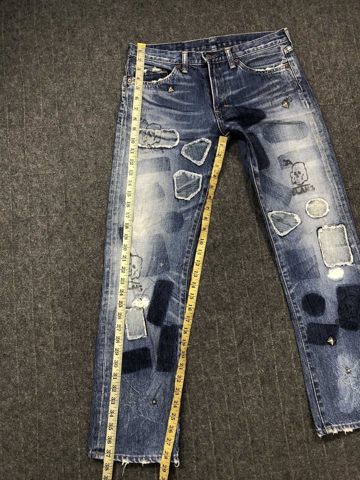 Japanese Brand × Vintage 90s RNA Slang From Chaos Distressed Indigo DenimStraight Cut Size US 31 - 17 Thumbnail