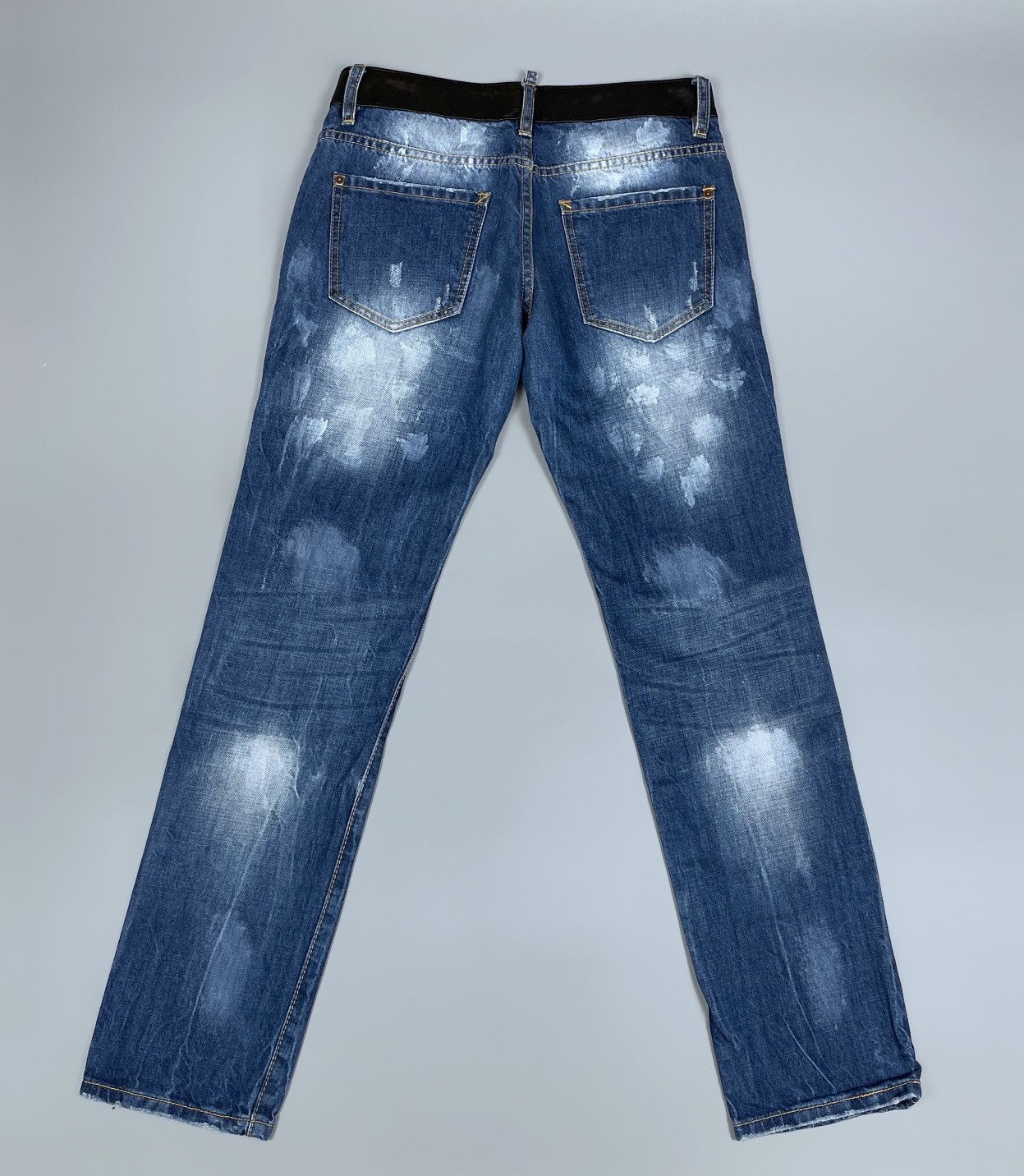 Dsquared2 Vintage DSQUARED2 Leather Waist Painted Denim Pants Size 30 Size US 30 / EU 46 - 6 Thumbnail