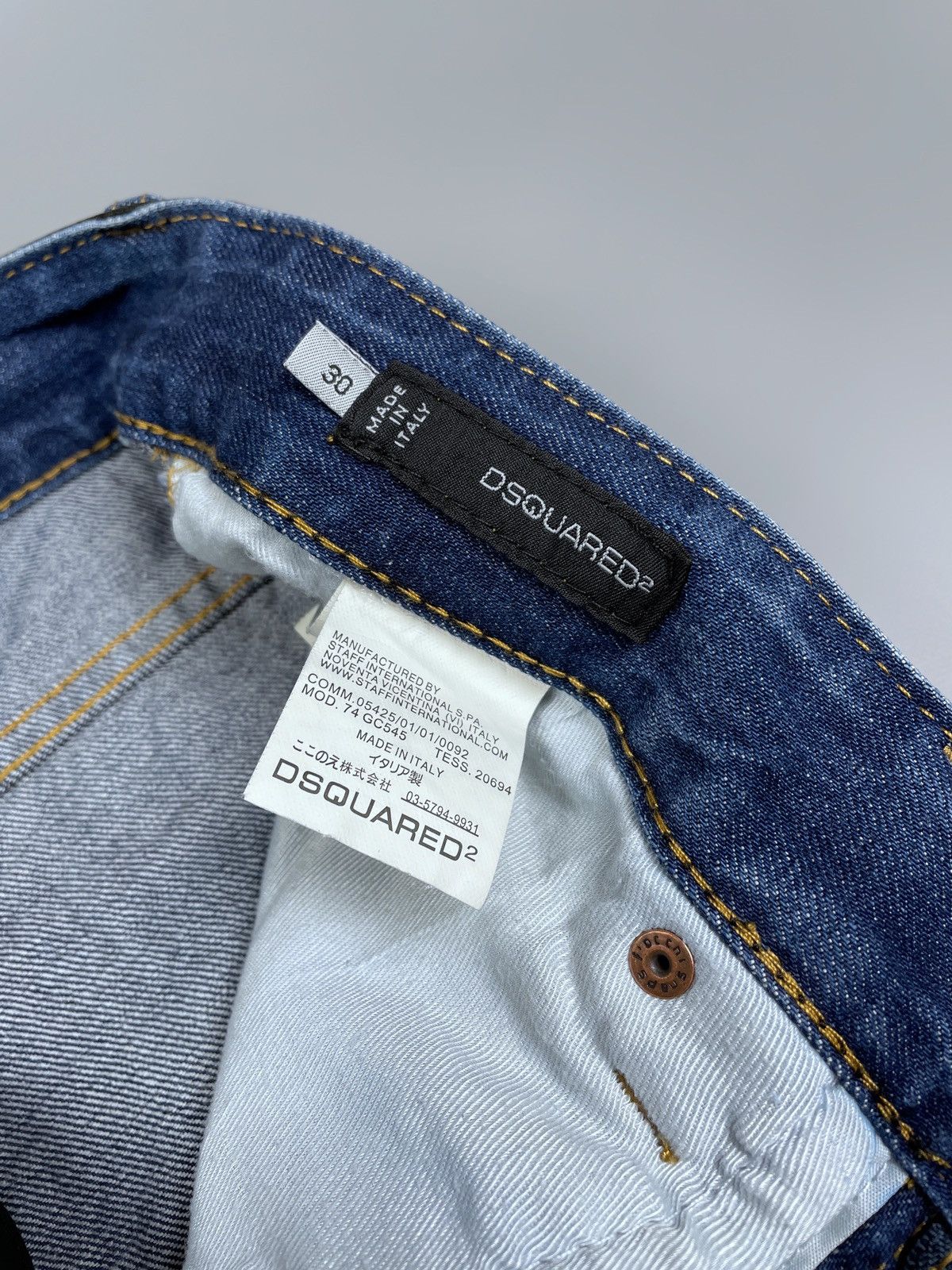 Dsquared2 Vintage DSQUARED2 Leather Waist Painted Denim Pants Size 30 Size US 30 / EU 46 - 10 Thumbnail