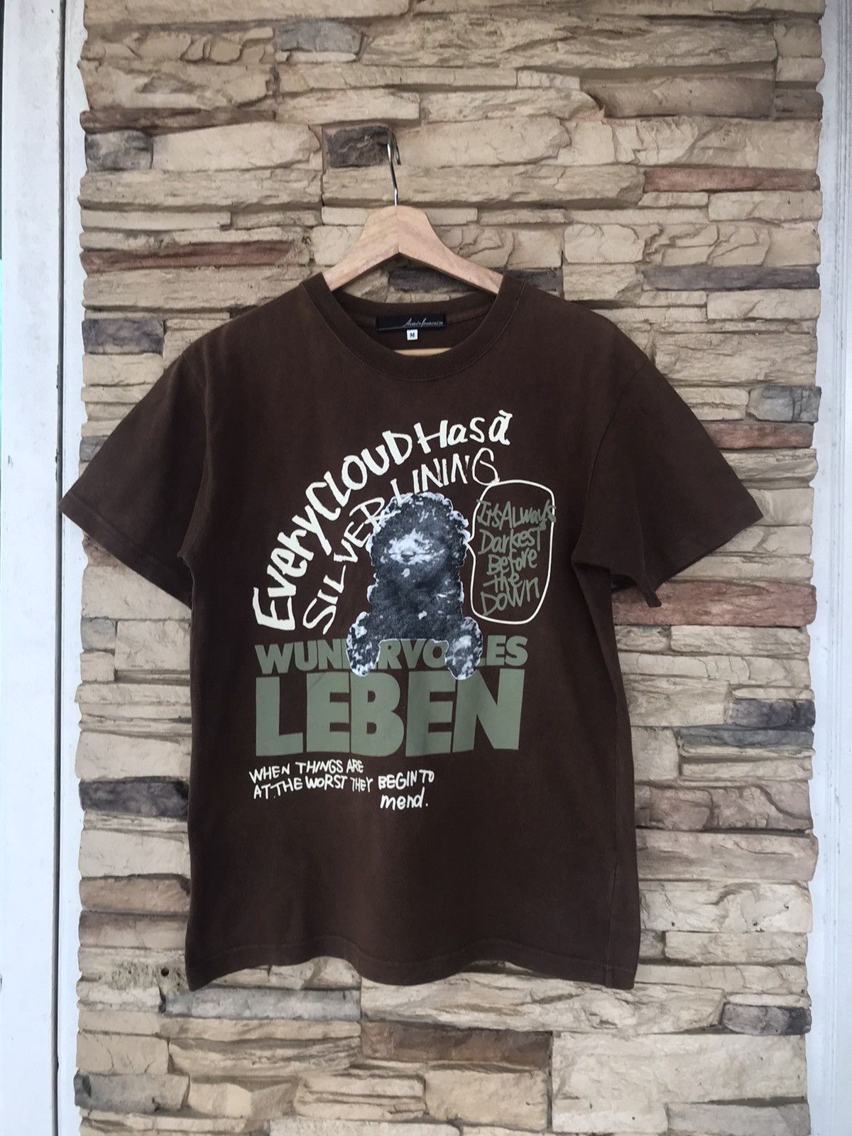 image of Vintage Armee Francaise Photo Tee Tshirt in Brown, Men's (Size Medium)