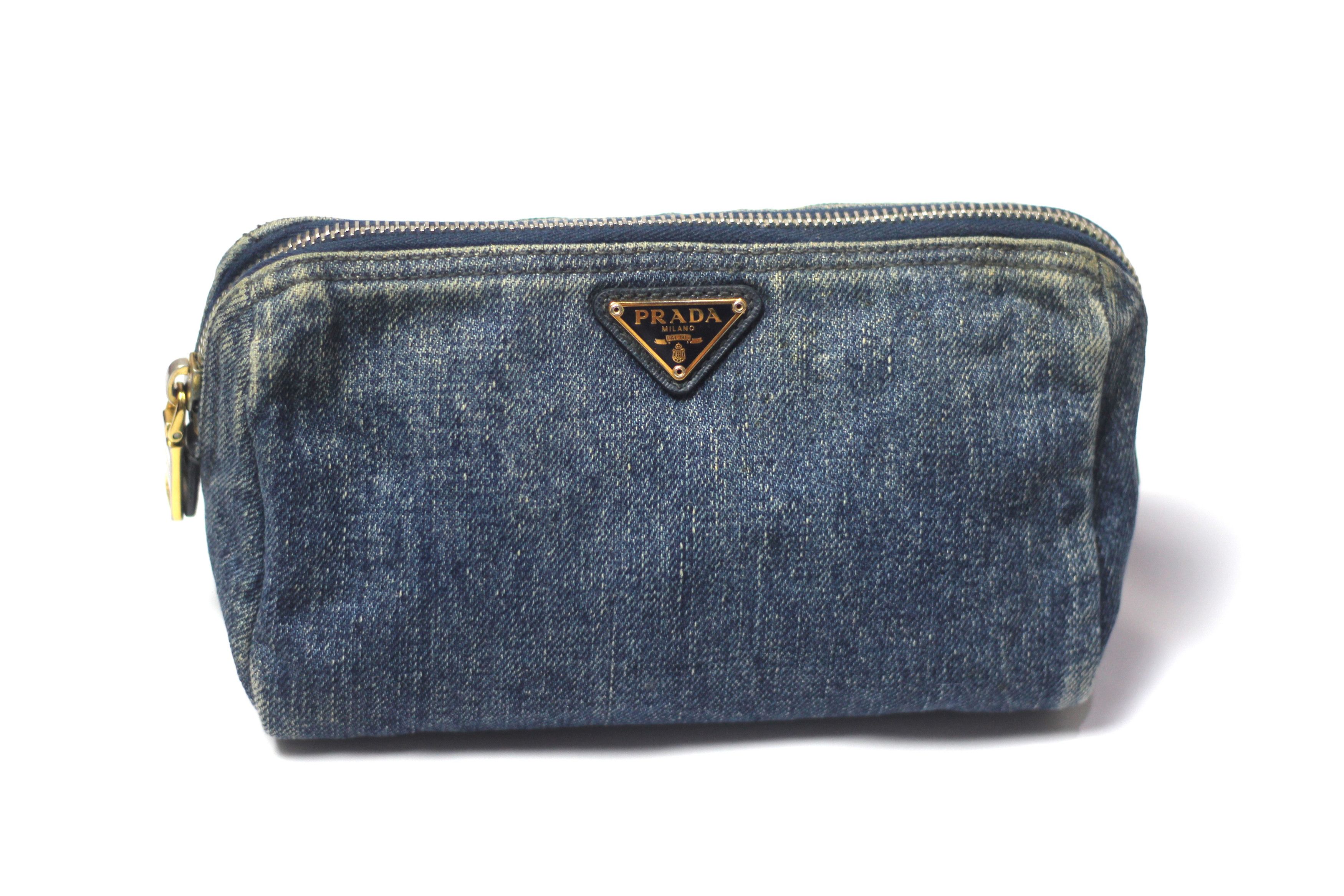 Vintage Prada Denim Cosmetic Pouch Bag Made In Italy | Grailed