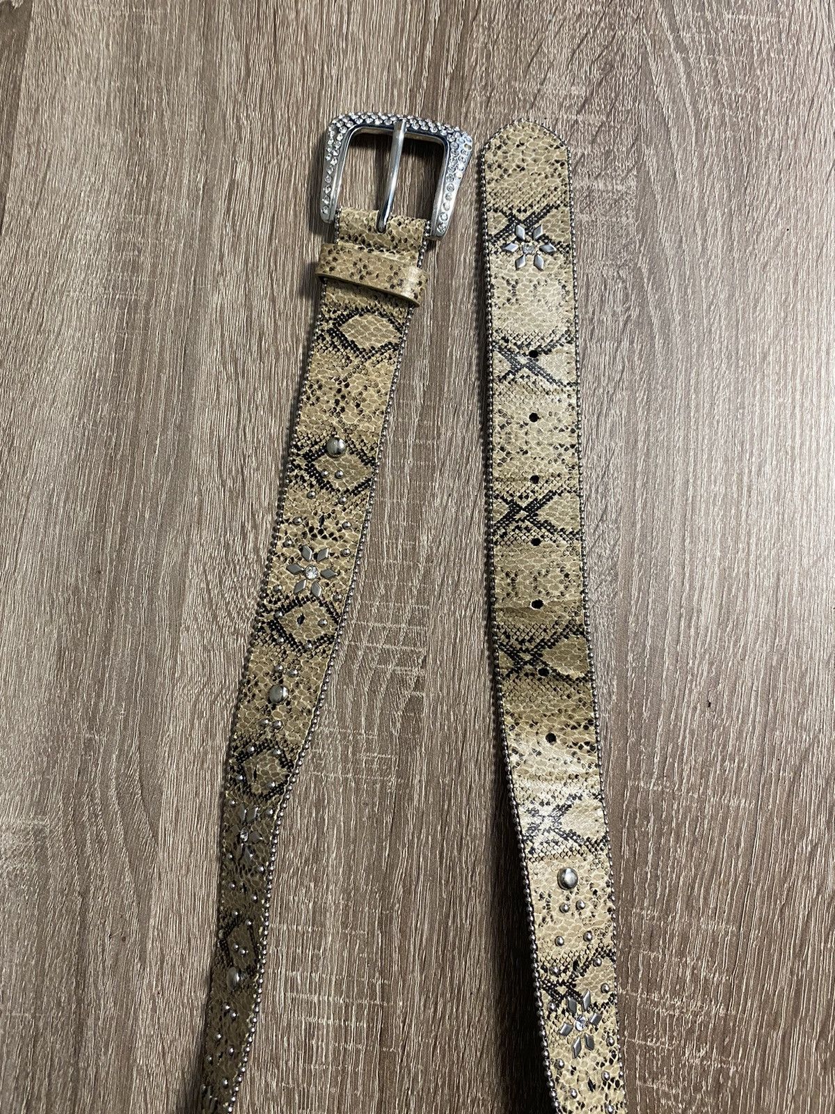Cowboy Equipment Vintage 90s Cowboy crocodile Rhinestones belt BB Simon Style Size ONE SIZE - 2 Thumbnail