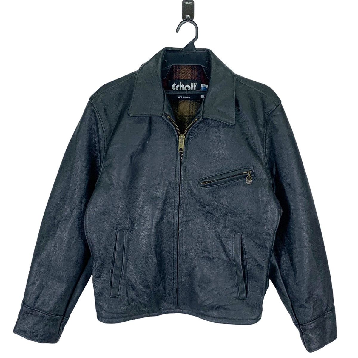 Genuine Leather × Schott Vintage 38 Schott Bikers Black Genuine Leather Jacket Size US S / EU 44-46 / 1 - 1 Thumbnail