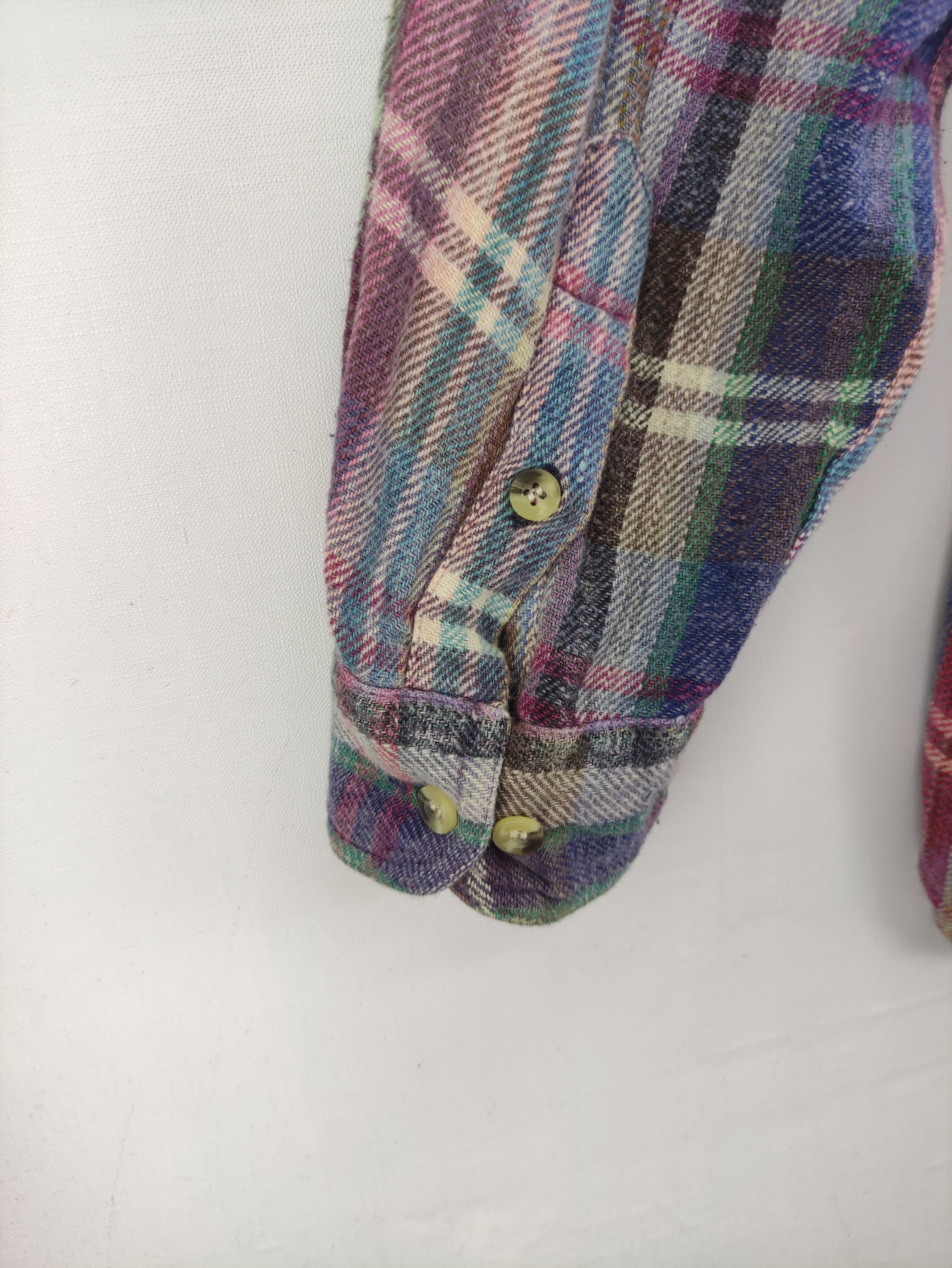 Japanese Brand Vintage Flannel Blueky multicolour Shirt Button Up Size US L / EU 52-54 / 3 - 6 Thumbnail
