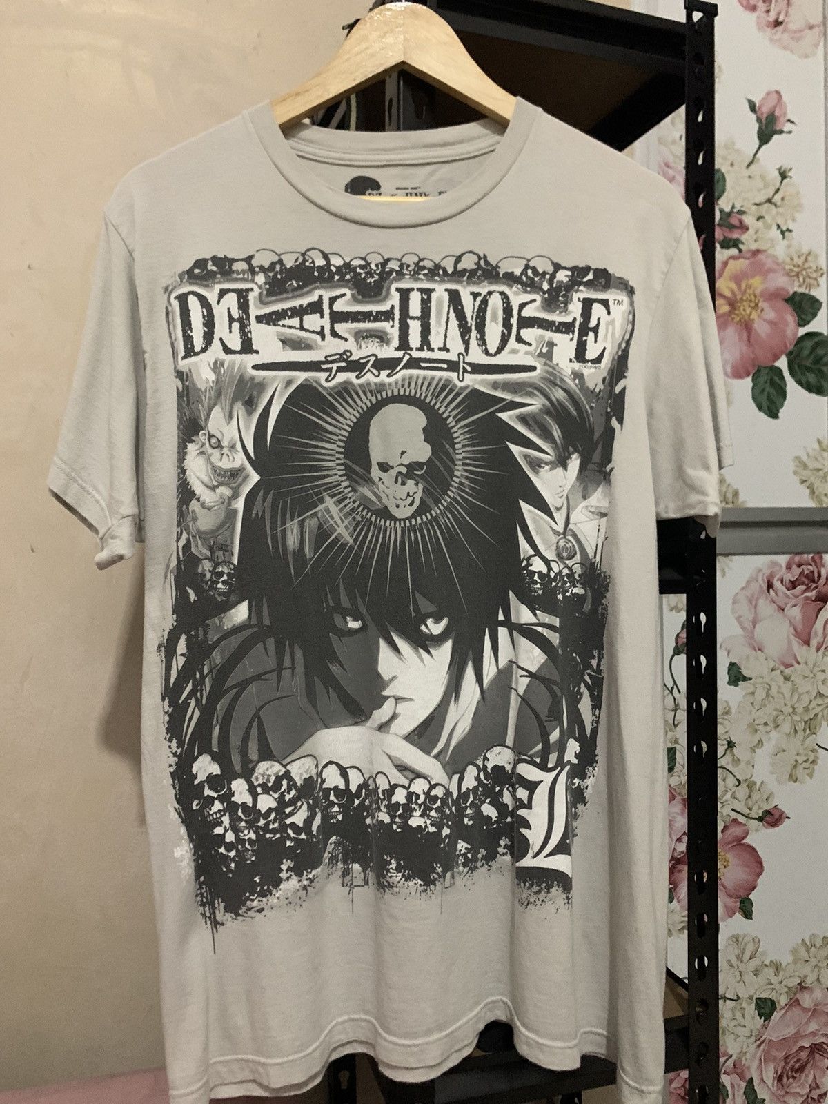 Vintage 00s death note L anime manga shirt
