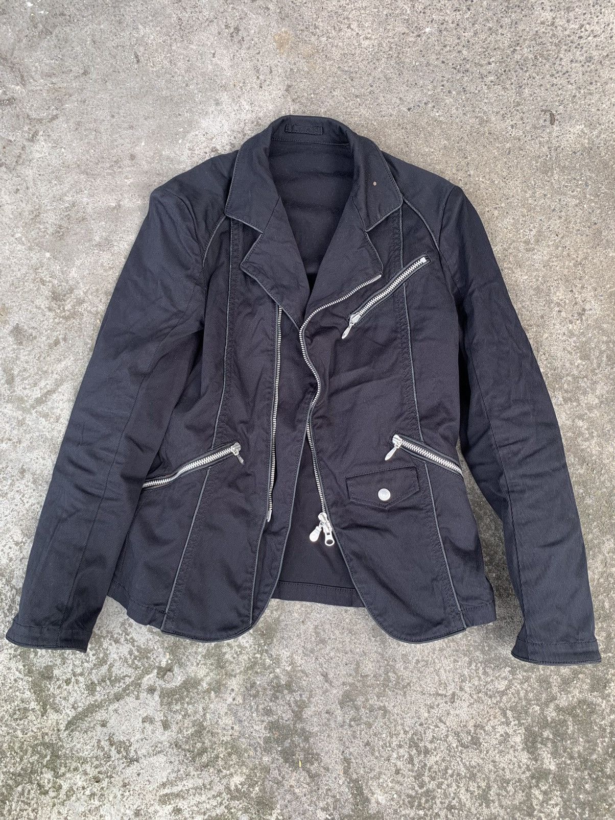 image of If Six Was Nine x Tornado Mart Japan Tornado Mart Biker Denim Jacket in Black, Women's (Size Medium