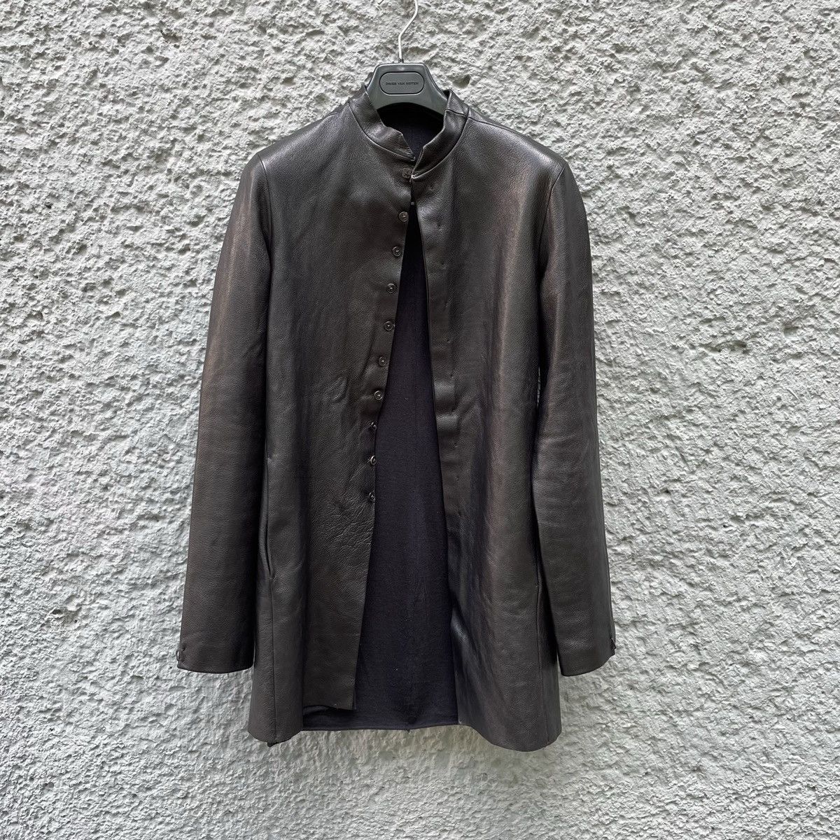 image of Ma+ Maurizio AMadei Leather Shirt Jacket Avantgarde in Black, Men's (Size SMall)