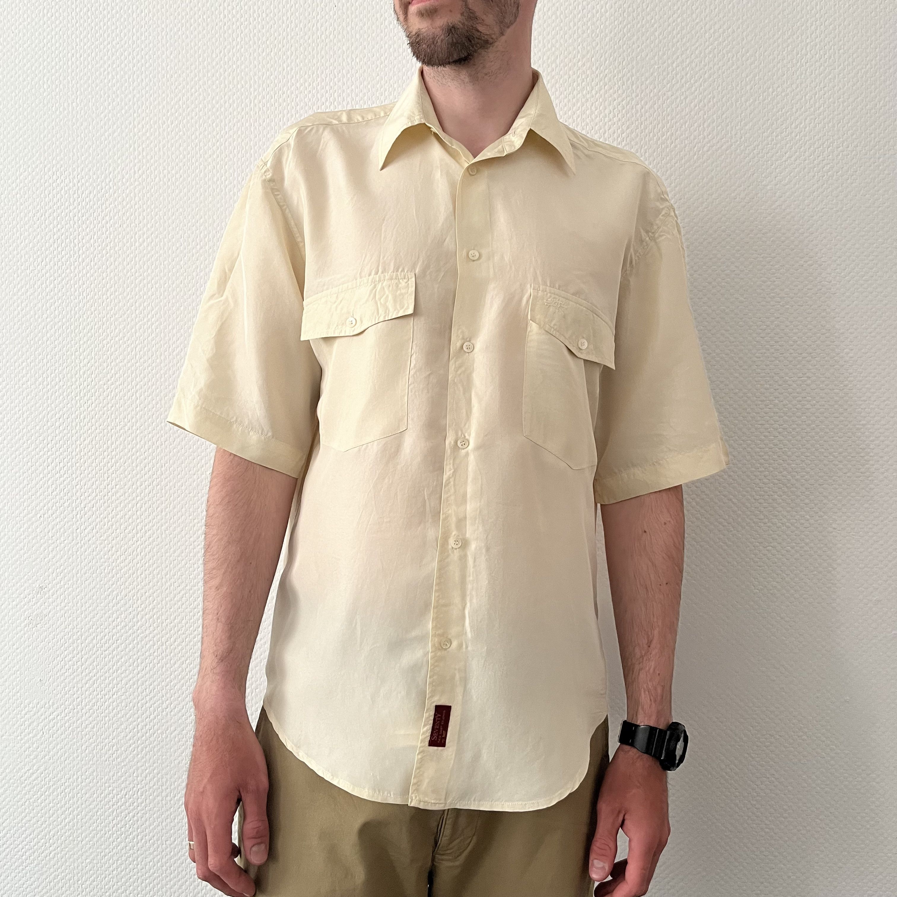 Retro Printed Coral Silky Button Shirt Oversized