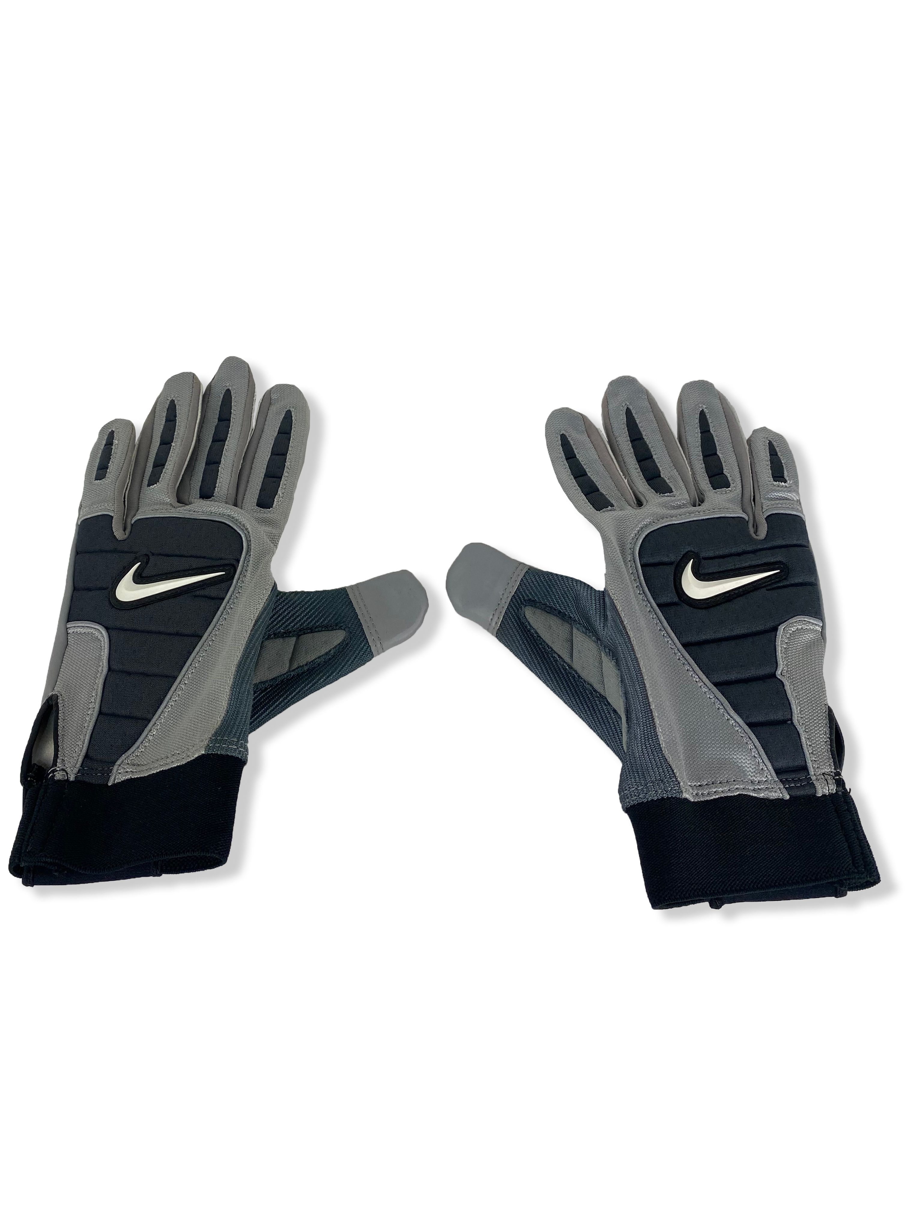 Pre-owned Nike X Vintage Nike Rugby Grey Gloves Drill Y2k M380