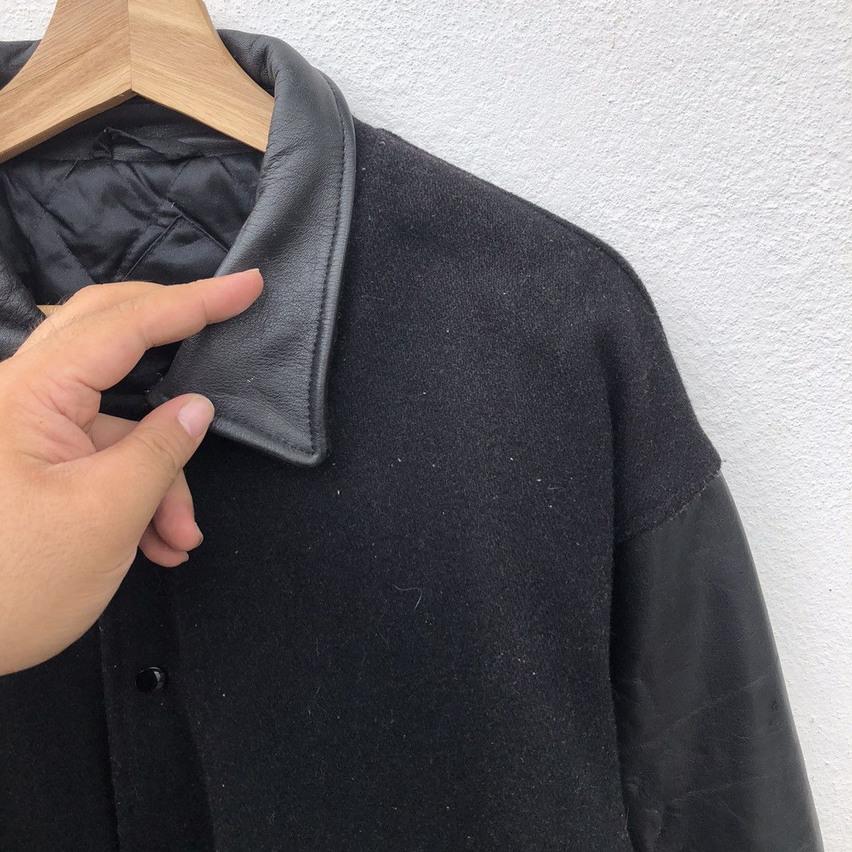 VINTAGE VARSITY JACKET LEATHER SLEEVE