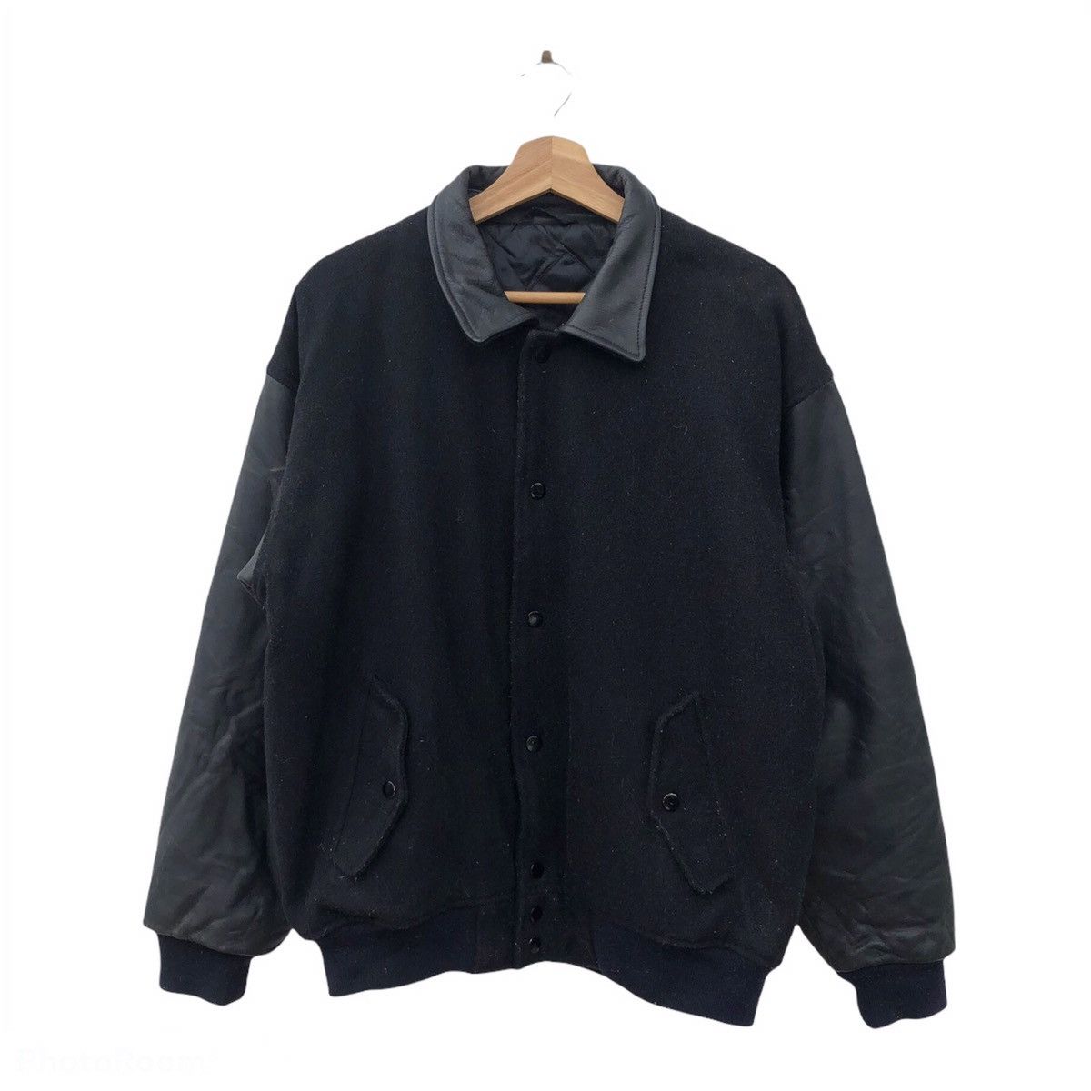 VINTAGE VARSITY JACKET LEATHER SLEEVE