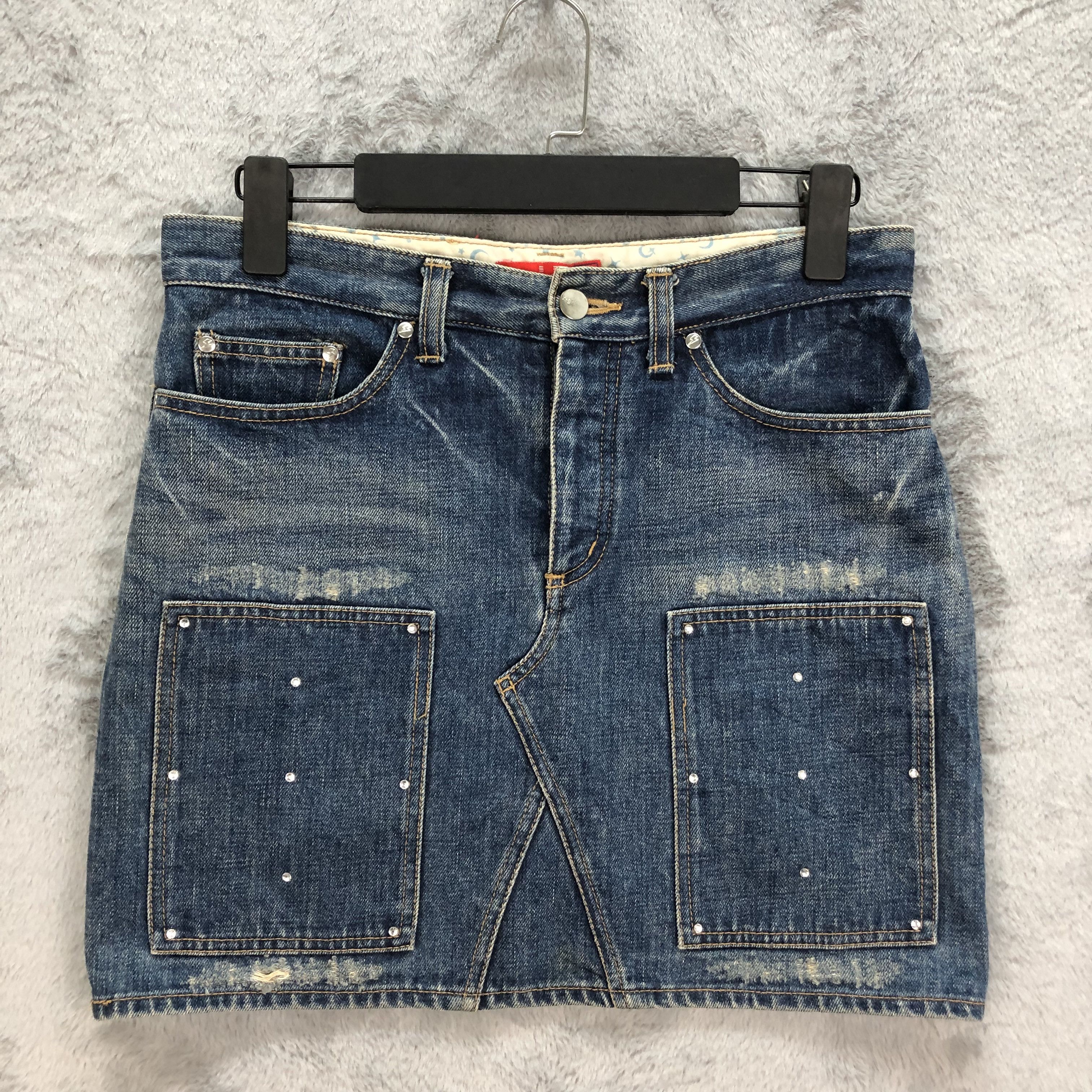X-Girl X-GIRL MADE IN JAPAN DENIM MINI SKIRT #5084-40 Size 31" - 4 Thumbnail