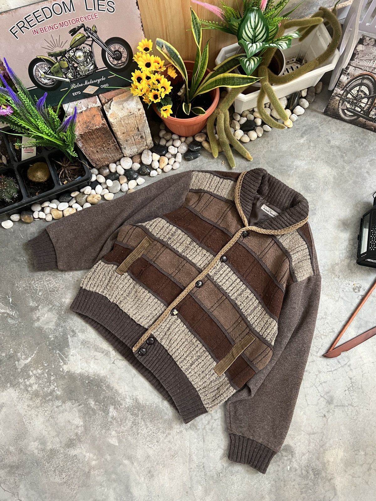 Vintage 🔥 VTG 🔥 Rudolph Valentino Italian Knit Wool Cardigan Jacket Size US M / EU 48-50 / 2 - 4 Thumbnail