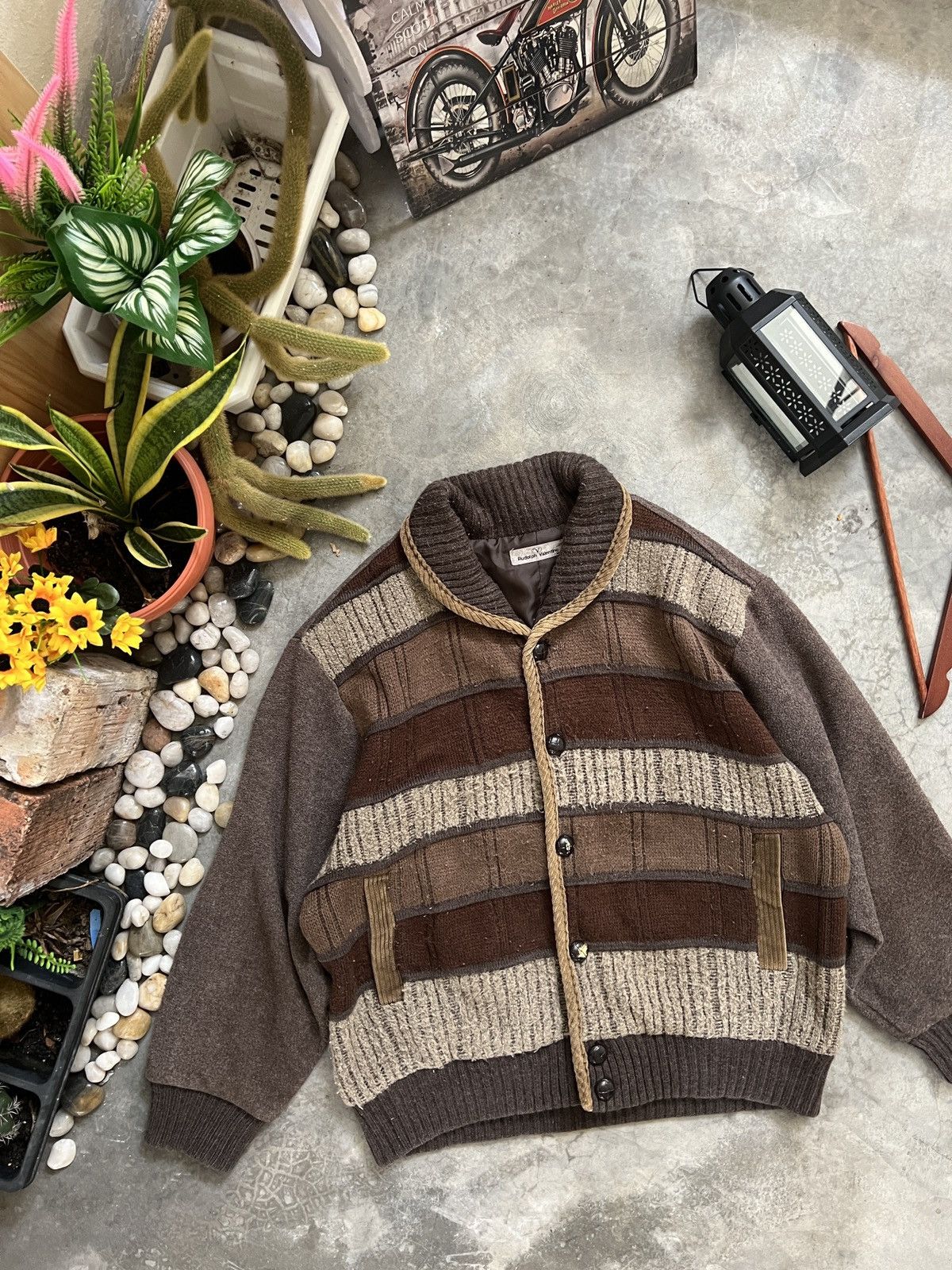 Vintage 🔥 VTG 🔥 Rudolph Valentino Italian Knit Wool Cardigan Jacket Size US M / EU 48-50 / 2 - 3 Thumbnail