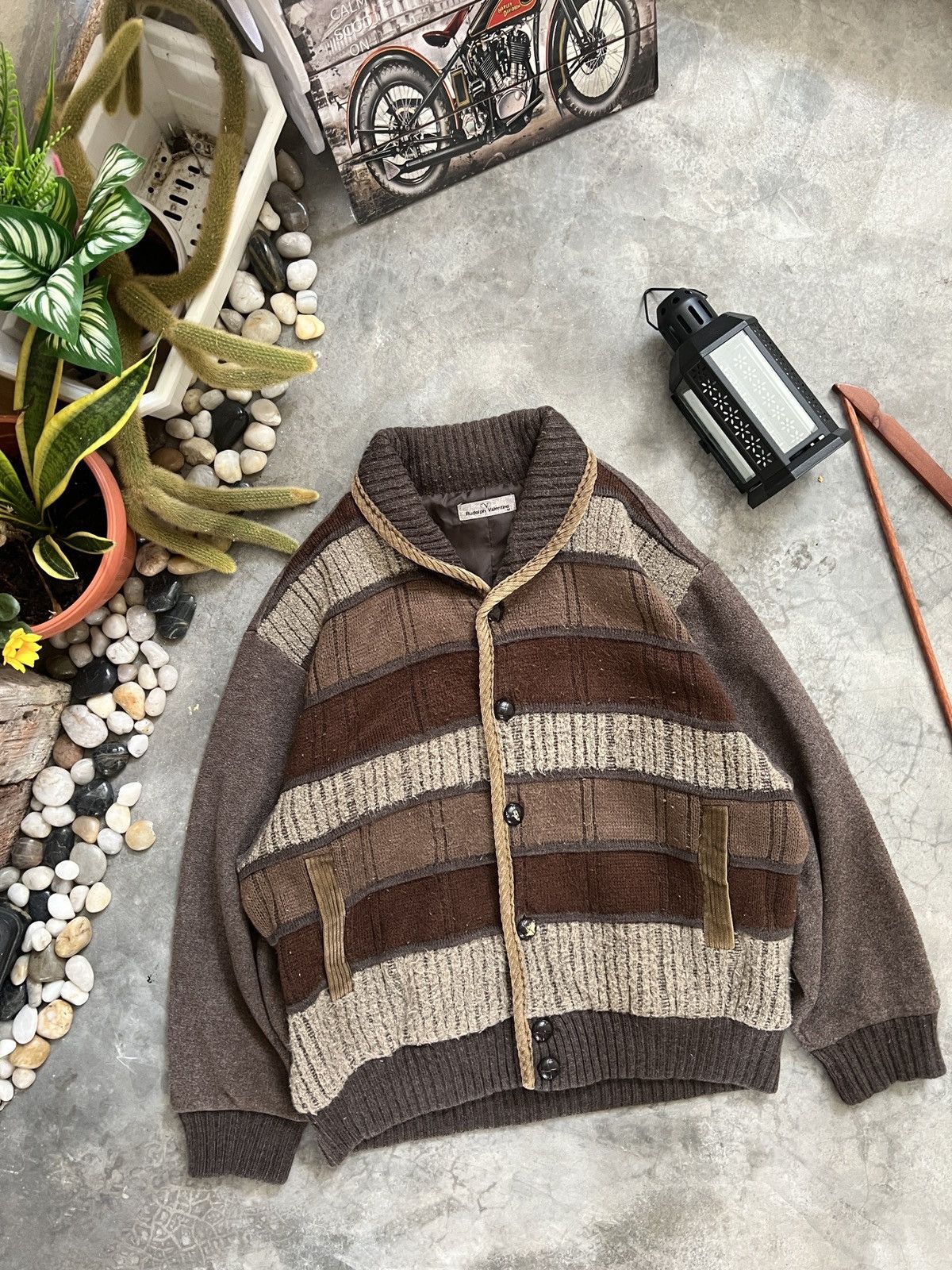 Vintage 🔥 VTG 🔥 Rudolph Valentino Italian Knit Wool Cardigan Jacket Size US M / EU 48-50 / 2 - 20 Thumbnail