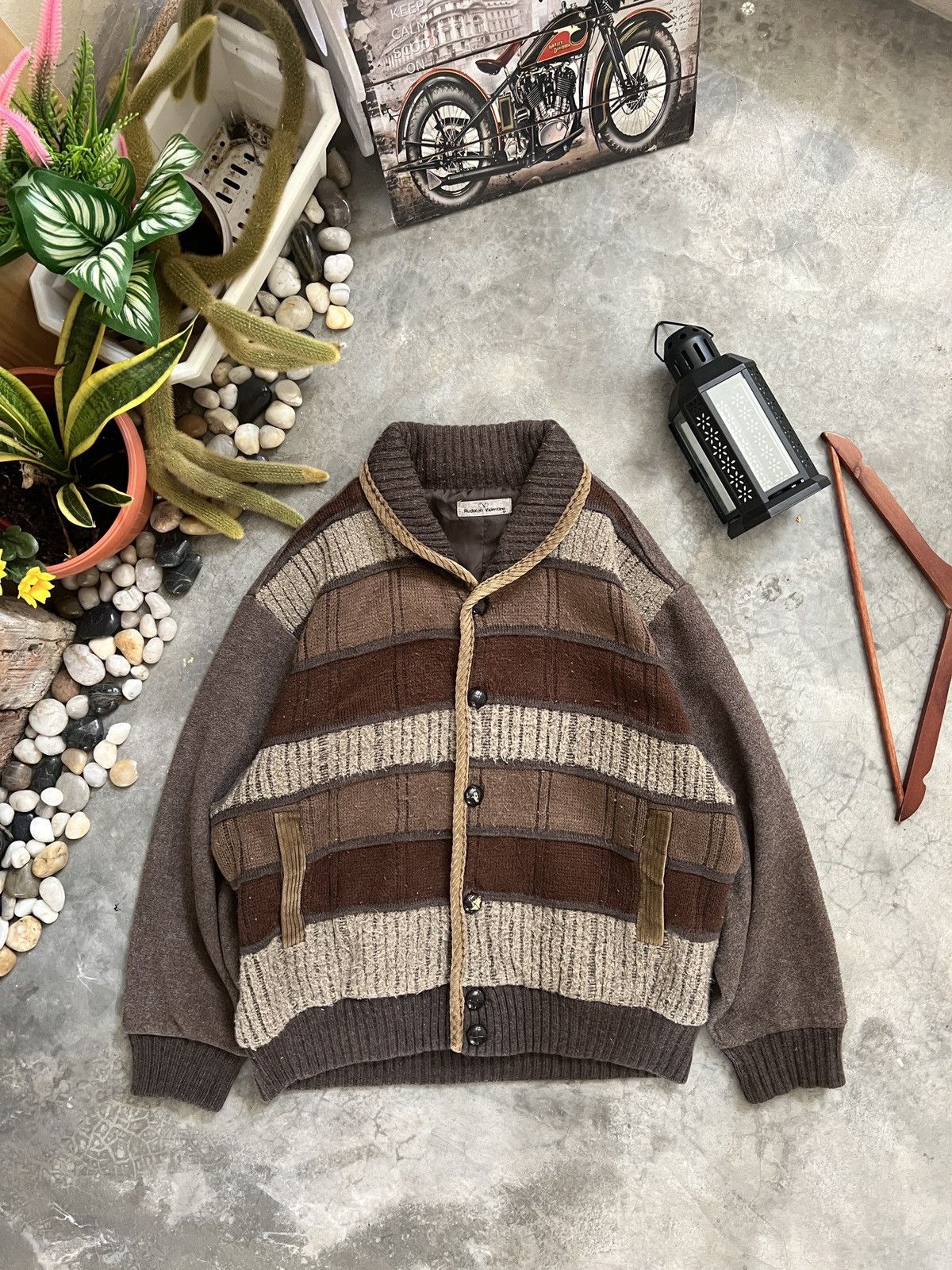 Vintage 🔥 VTG 🔥 Rudolph Valentino Italian Knit Wool Cardigan Jacket Size US M / EU 48-50 / 2 - 18 Thumbnail