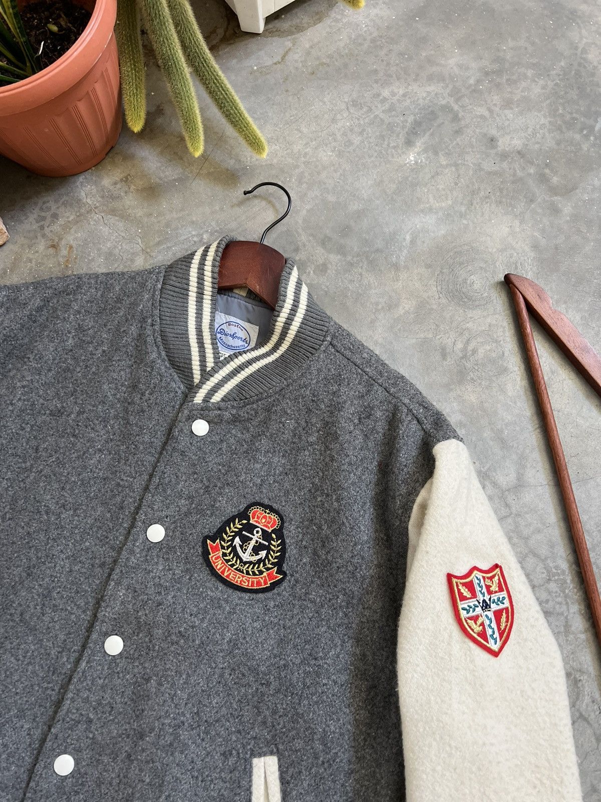 Japanese Brand × Vintage STEALS 🏴‍☠️ Japanese Wool Boston Quilted Varsity Jacket Size US L / EU 52-54 / 3 - 12 Thumbnail
