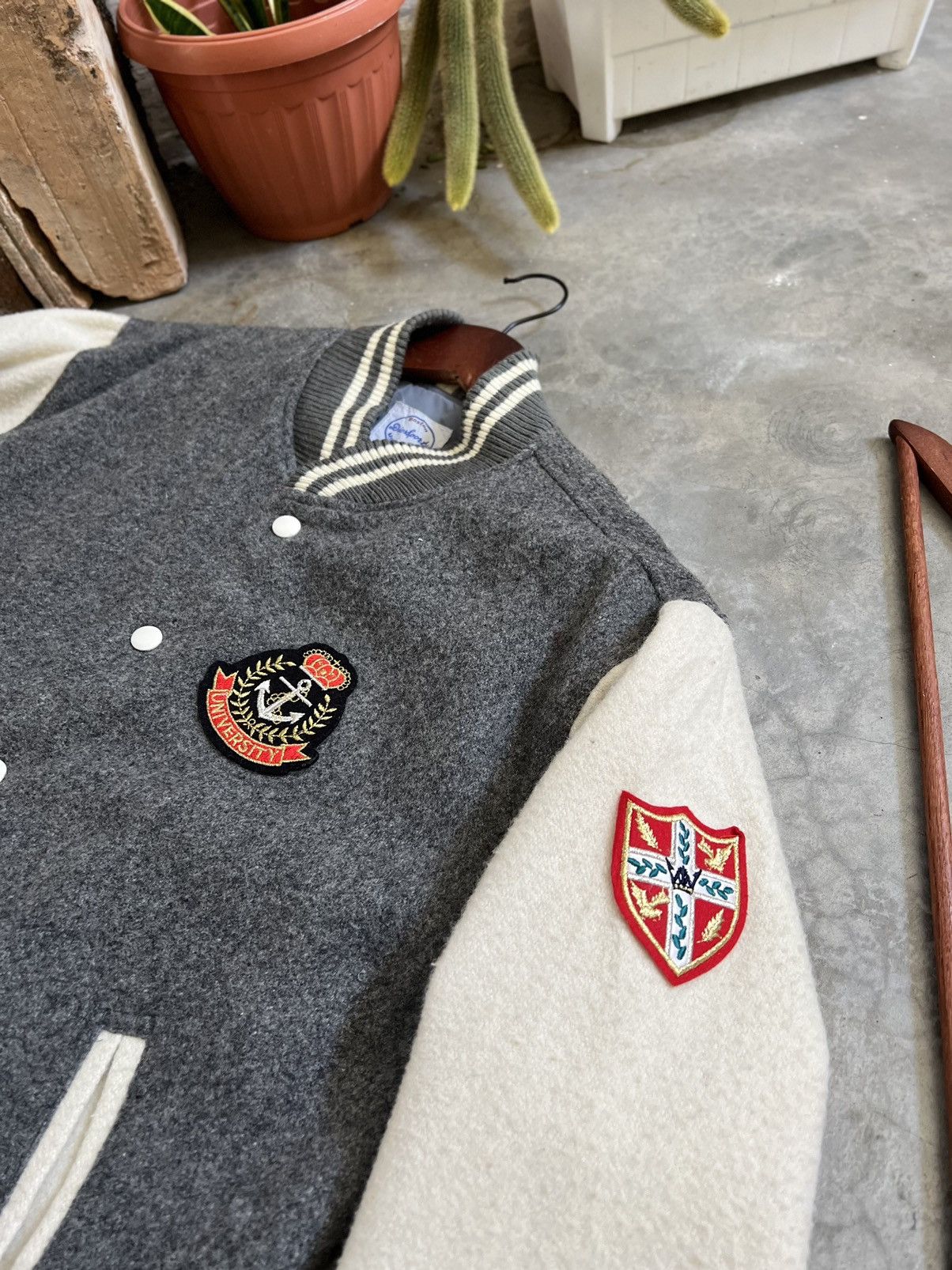 Japanese Brand × Vintage STEALS 🏴‍☠️ Japanese Wool Boston Quilted Varsity Jacket Size US L / EU 52-54 / 3 - 18 Thumbnail