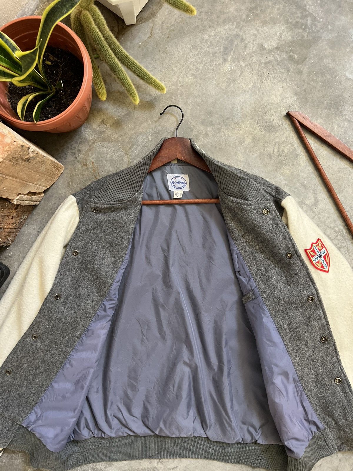 Japanese Brand × Vintage STEALS 🏴‍☠️ Japanese Wool Boston Quilted Varsity Jacket Size US L / EU 52-54 / 3 - 9 Thumbnail