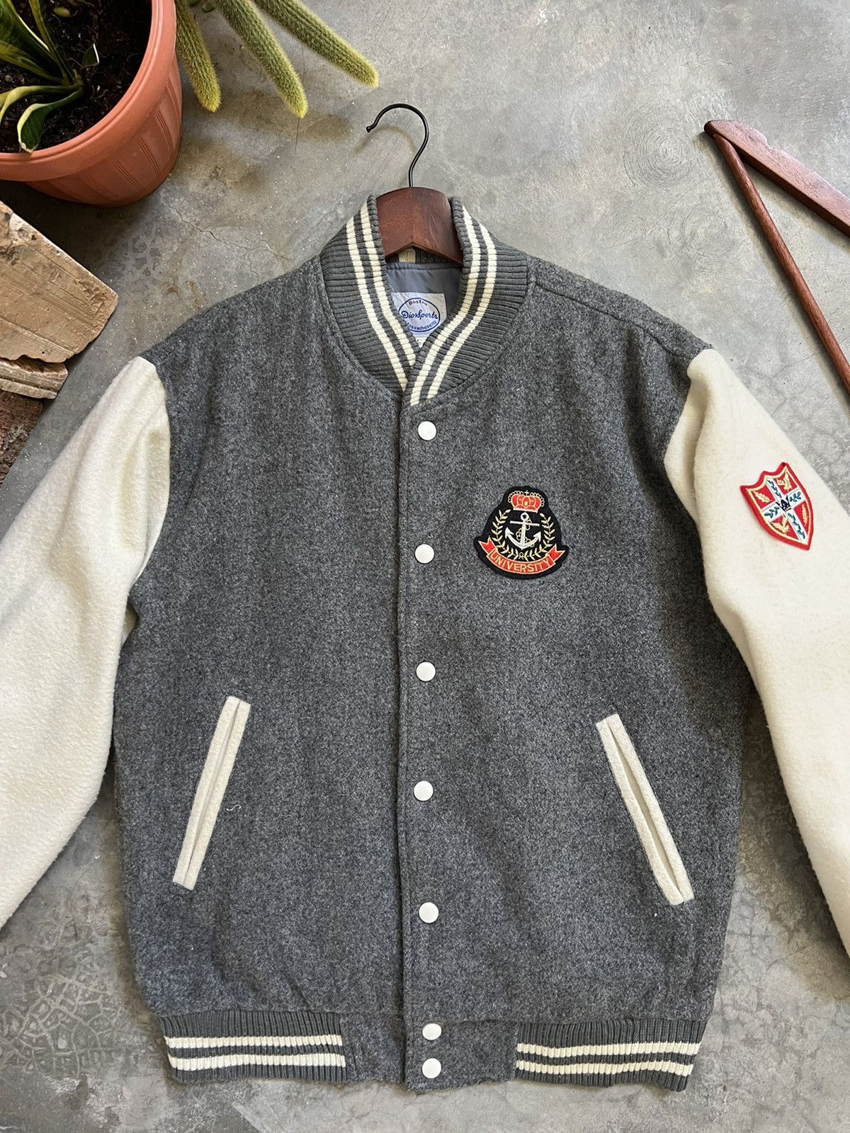 Japanese Brand × Vintage STEALS 🏴‍☠️ Japanese Wool Boston Quilted Varsity Jacket Size US L / EU 52-54 / 3 - 2 Thumbnail