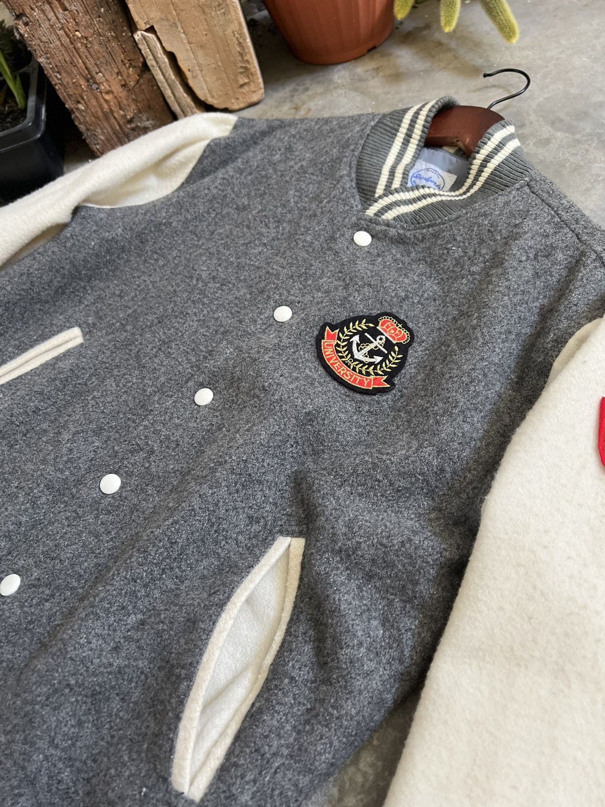 Japanese Brand × Vintage STEALS 🏴‍☠️ Japanese Wool Boston Quilted Varsity Jacket Size US L / EU 52-54 / 3 - 14 Thumbnail
